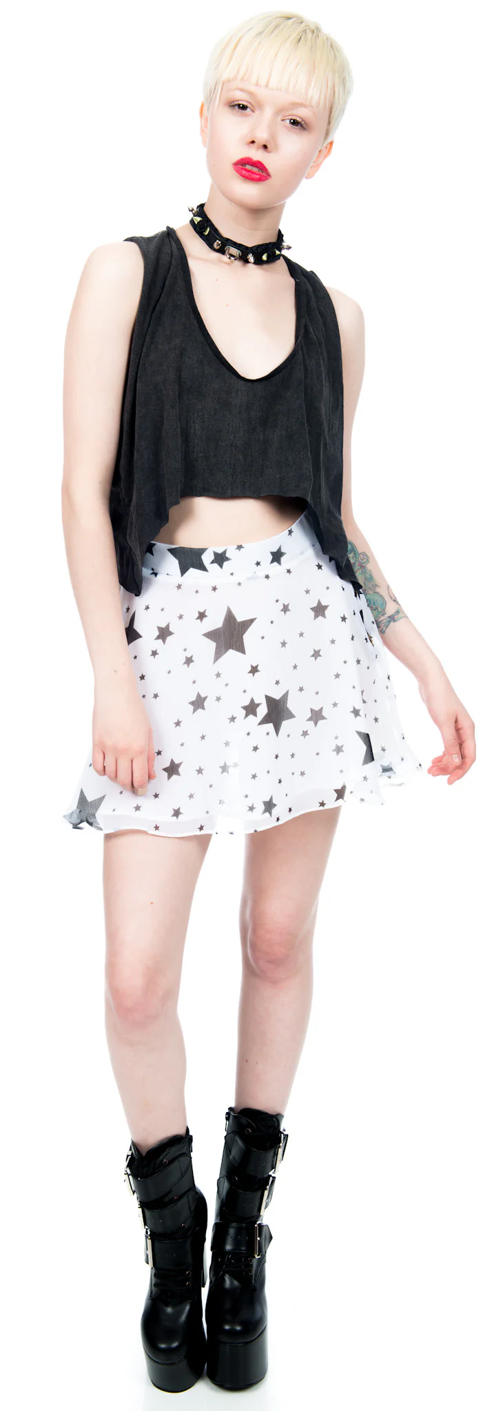 Hendrix Star Print Circle Mini Skirt - Image 5