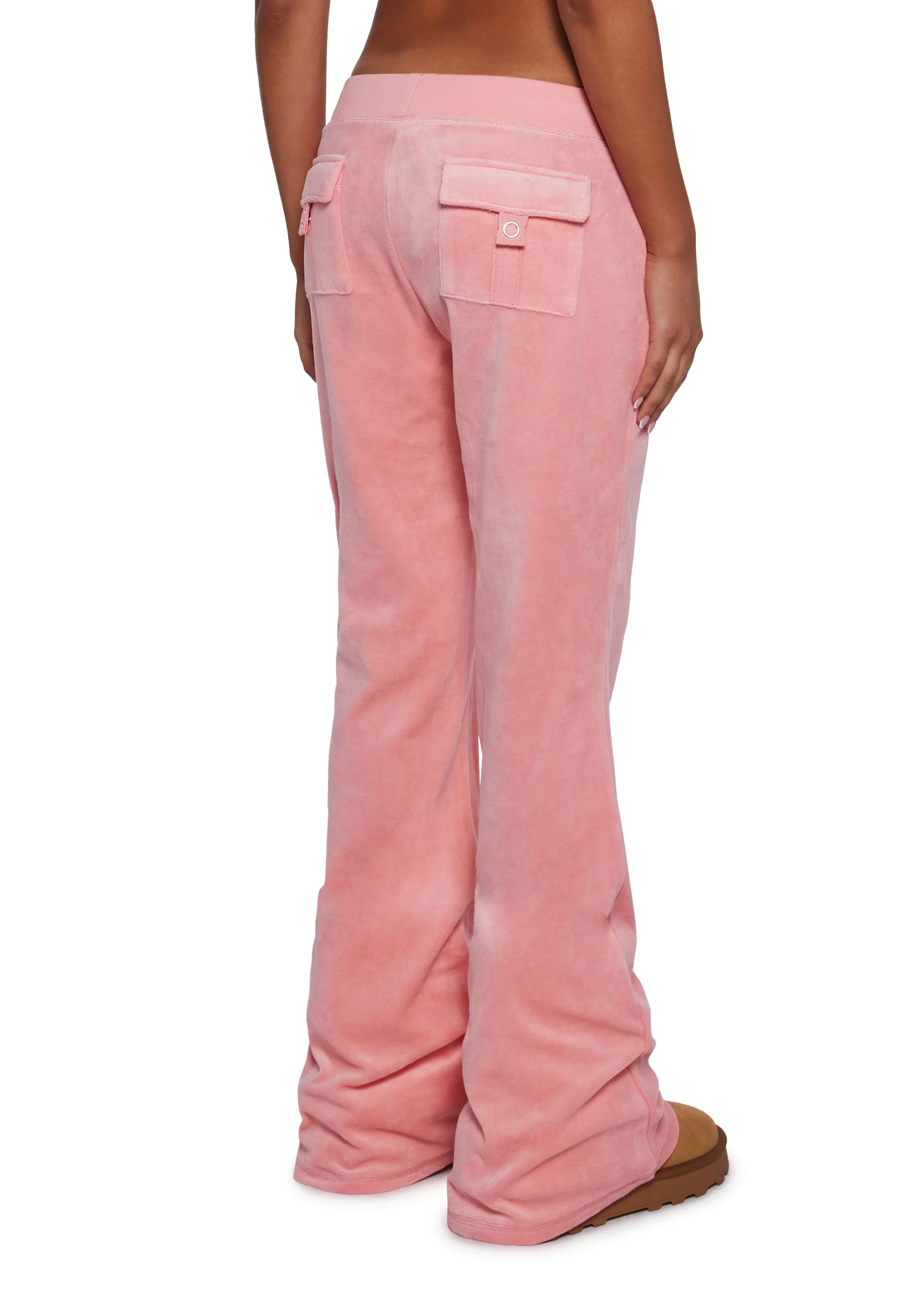 Crown Heritage Cotton Velour Track Pants - Pink - Image 6