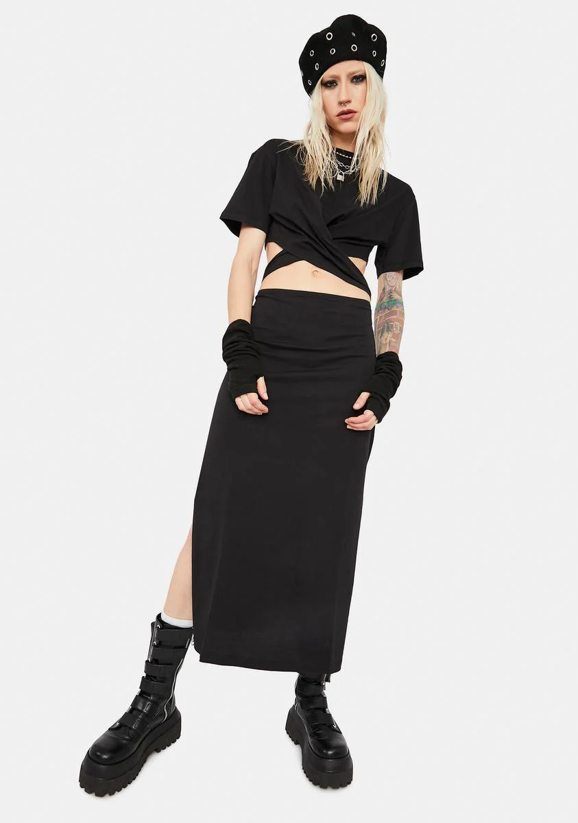 Hidden Cutout Midi Dress - Image 2