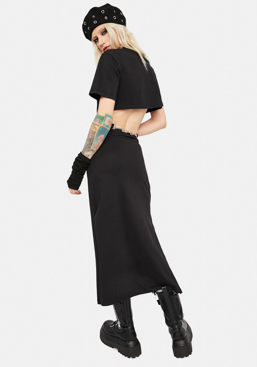Hidden Cutout Midi Dress - Image 4