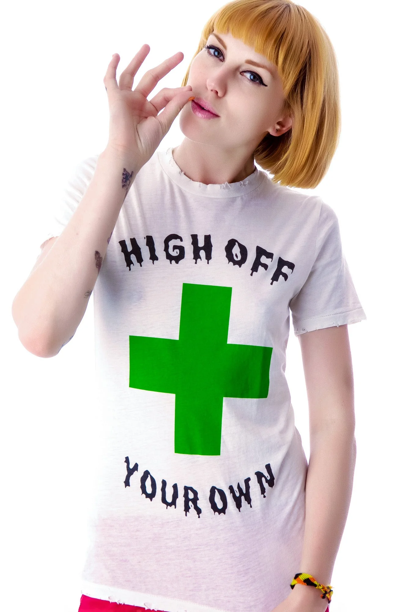 High Off Your Own Tee - White - Image 2