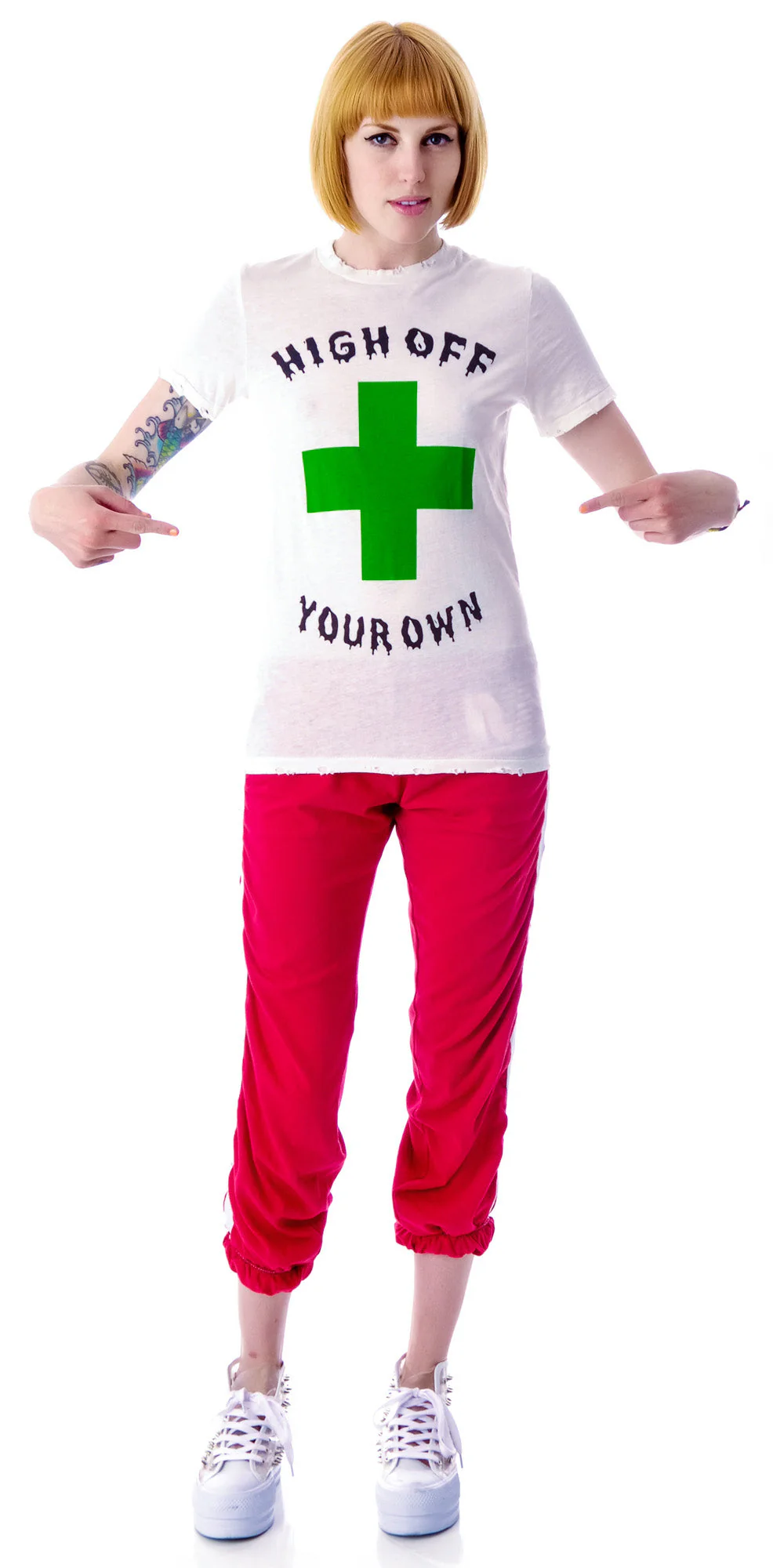 High Off Your Own Tee - White - Image 4
