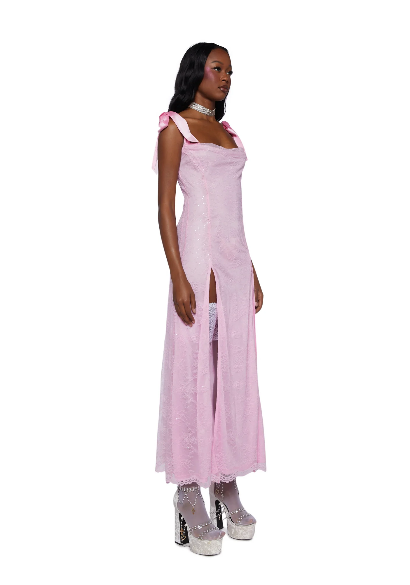 High Rise Allure Maxi Dress - Pink - Image 3