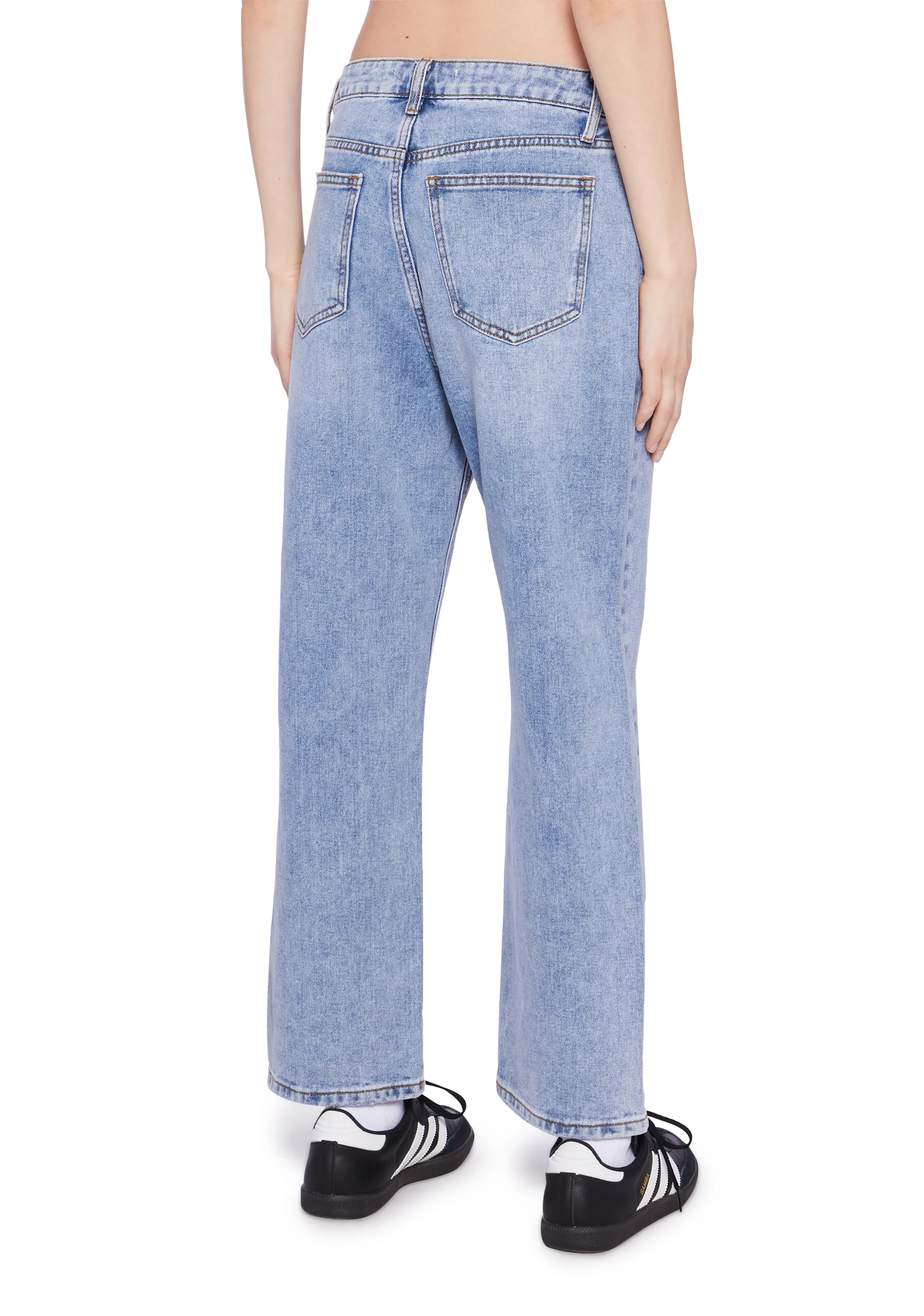 High Rise Straight Crop Denim Jeans - Image 4