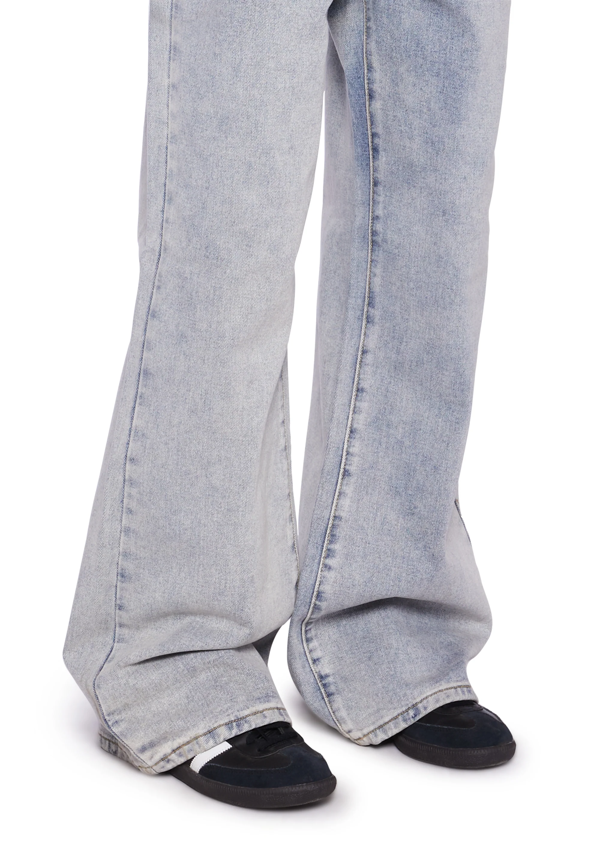 High Rise Wide Leg Palazzo Denim Jeans - Image 5