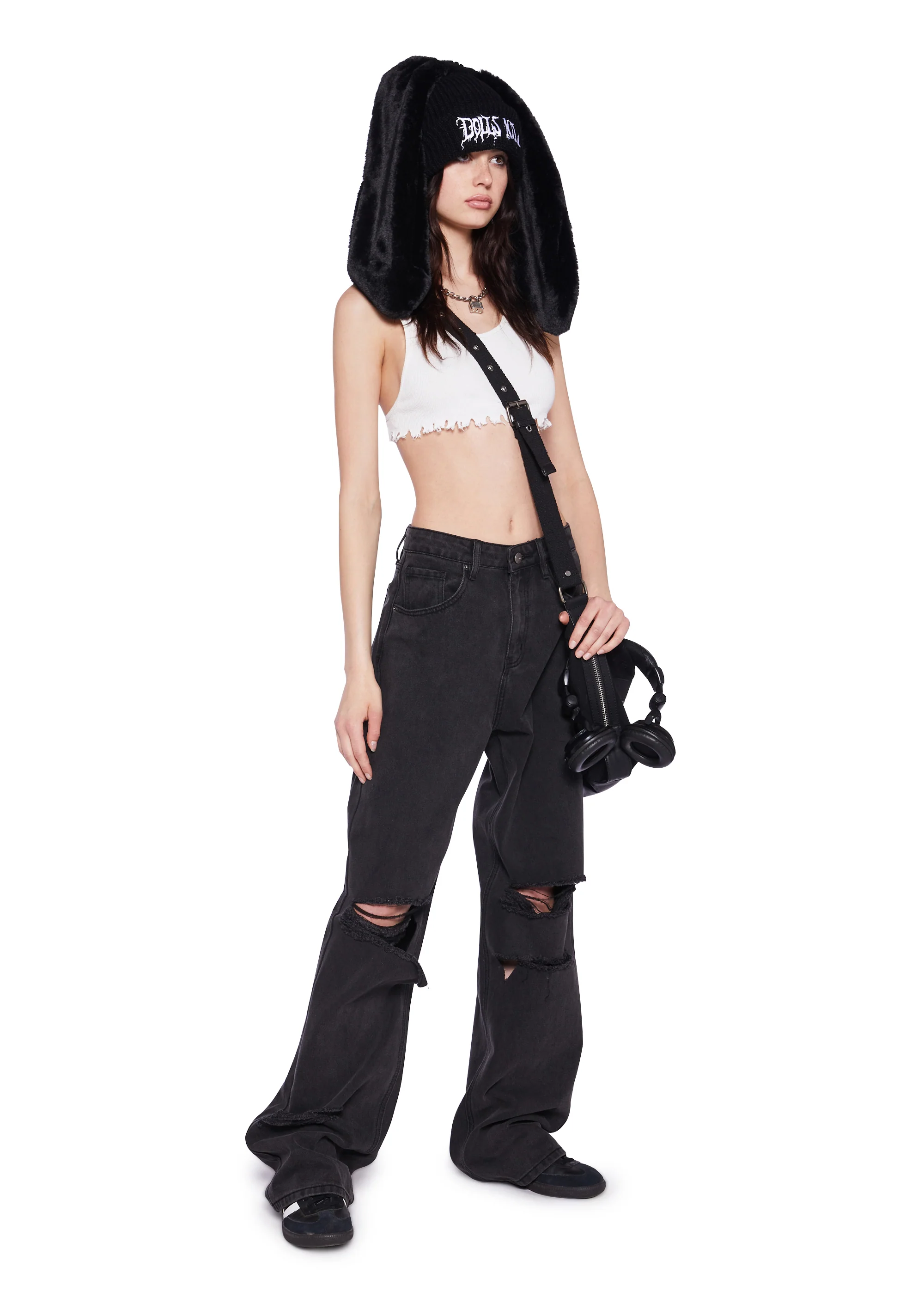 High Rise Wide Leg Skater Denim Jeans - Image 2