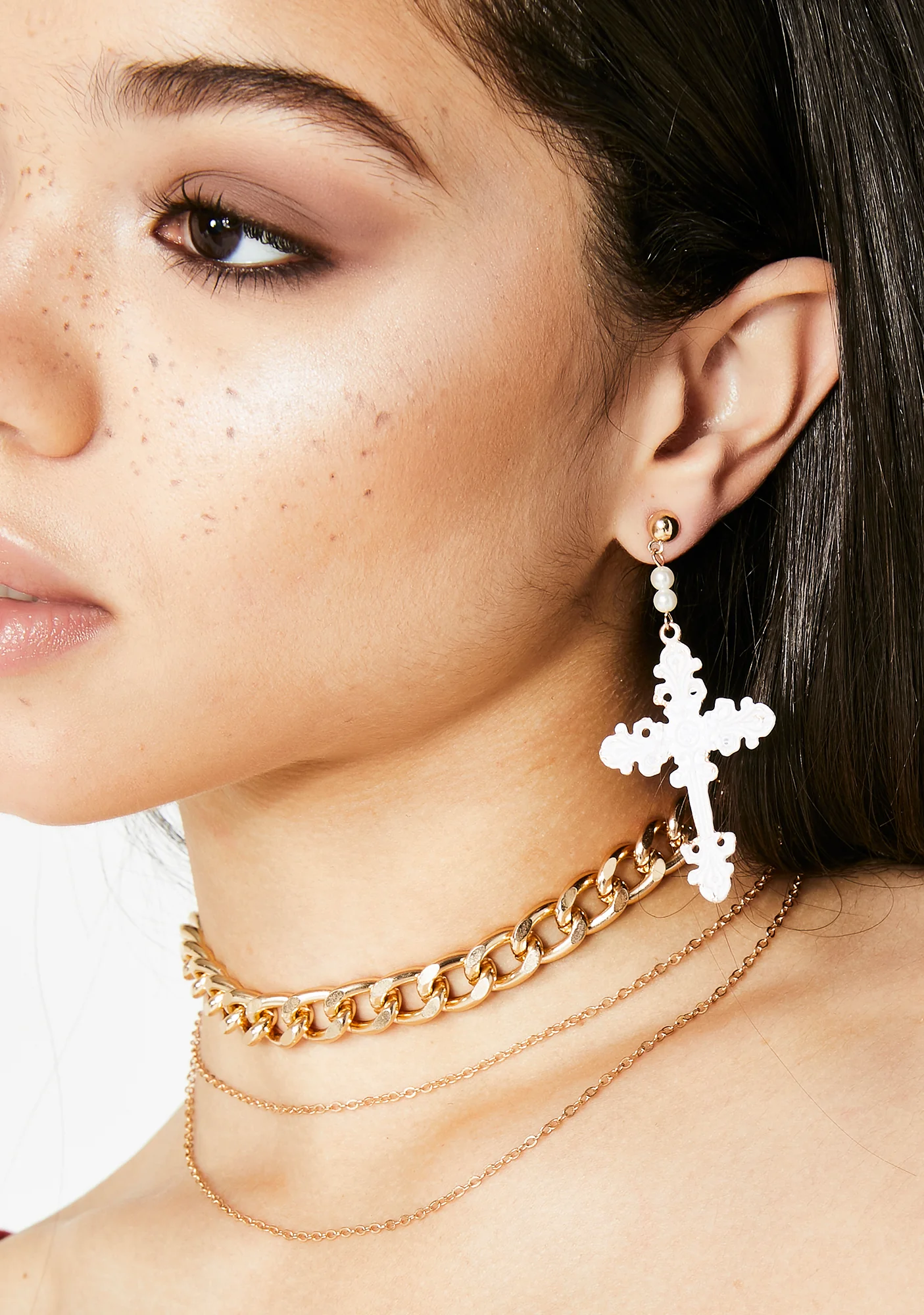 Holier Than You Cross Earrings - Image 3