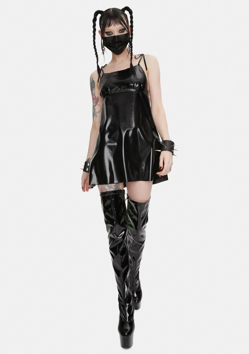 Holly Latex Mini Dress - Image 3