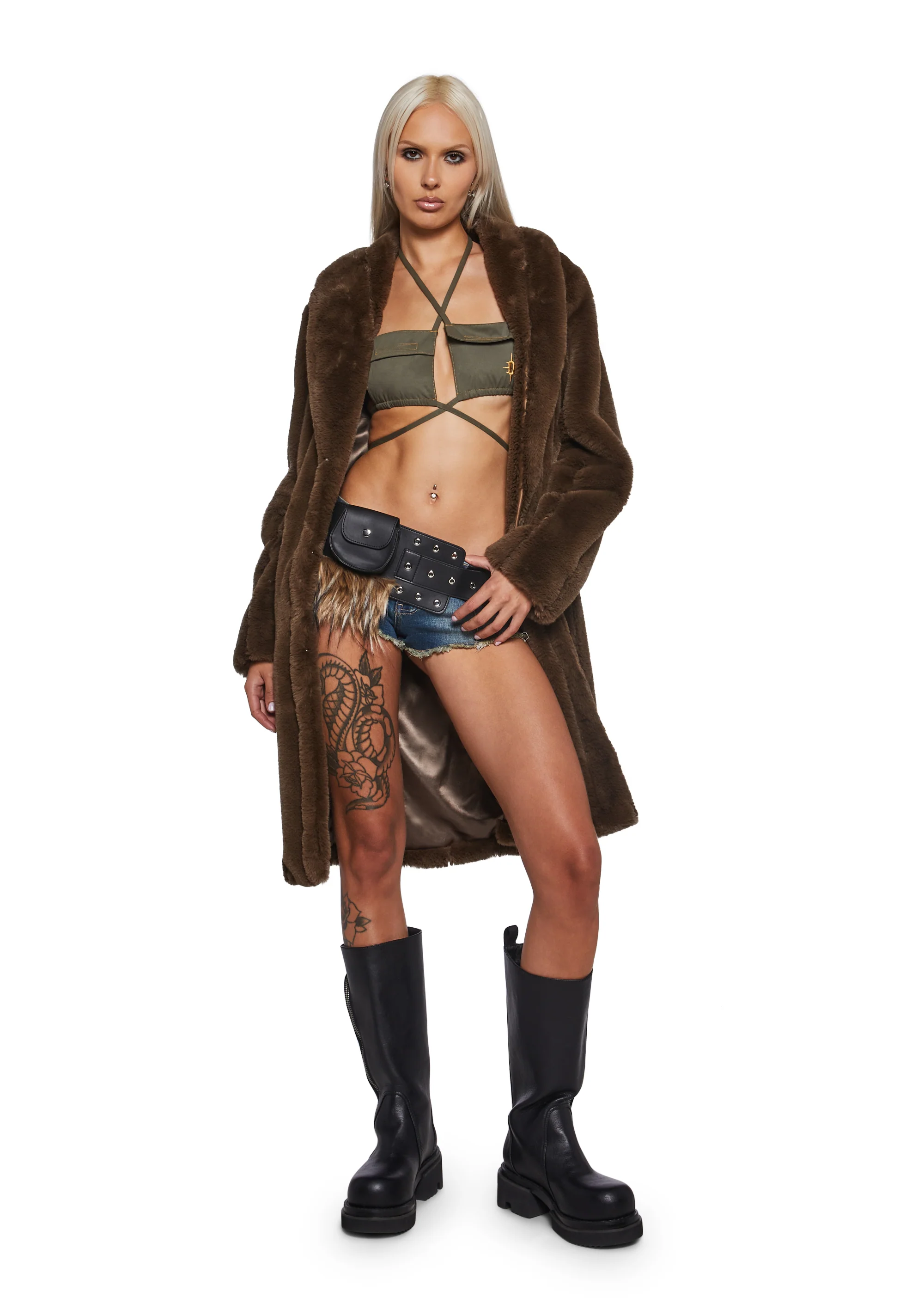 Signal Maxi Faux Fur Coat - Image 5