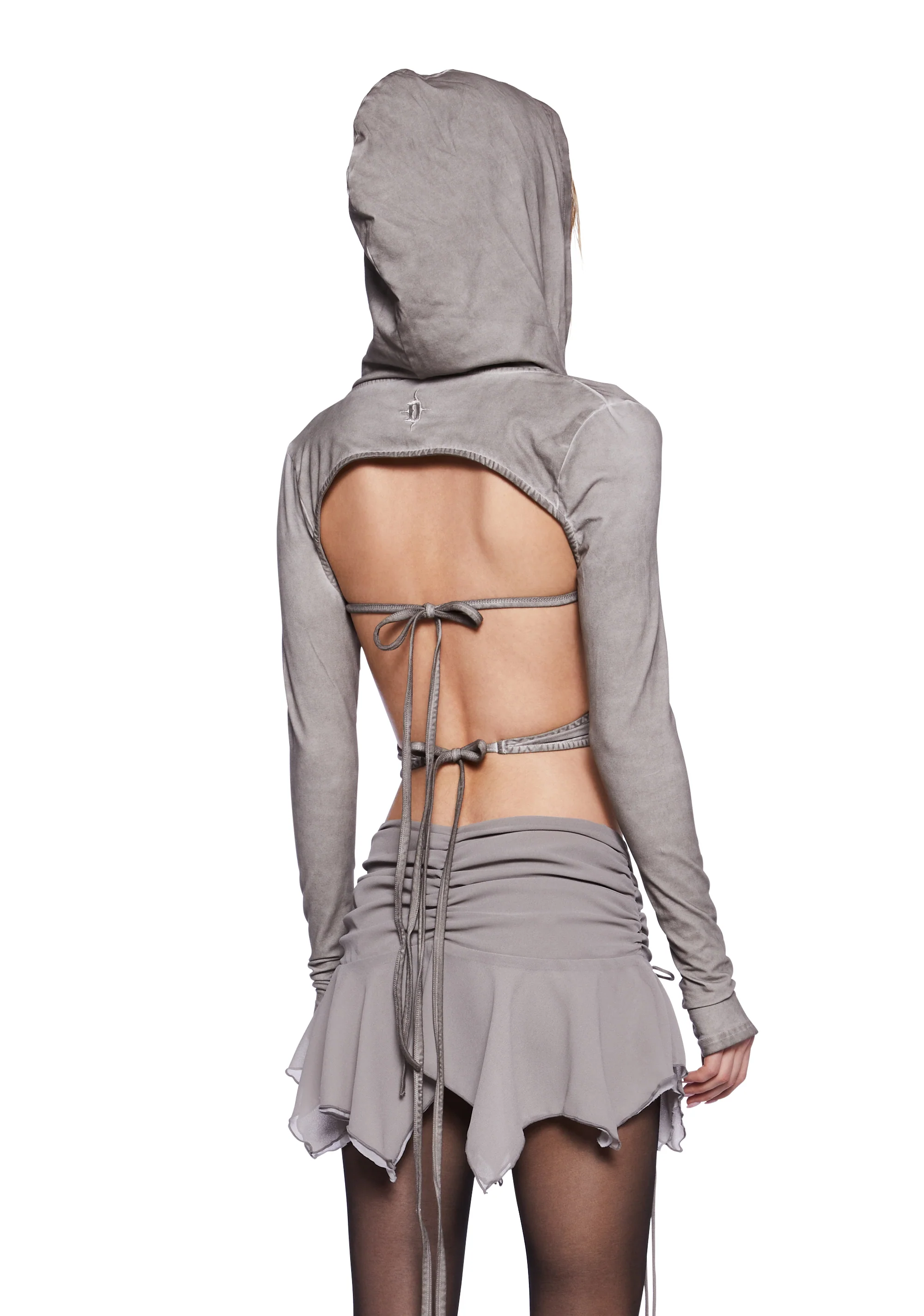 Pitch Hooded Long Sleeve Wrap Top - Image 4