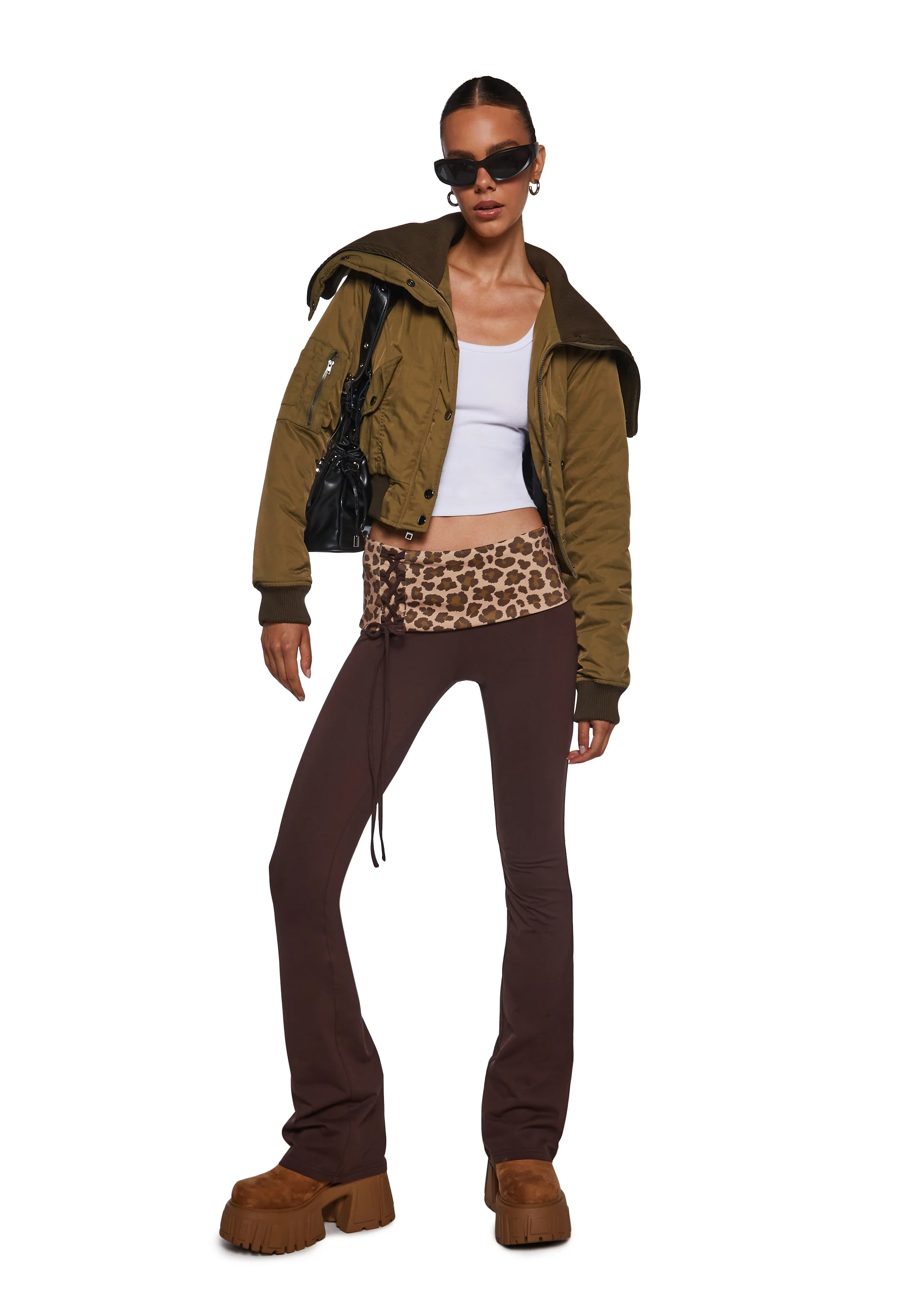 Hot Crush Knit Pants - Brown - Image 2