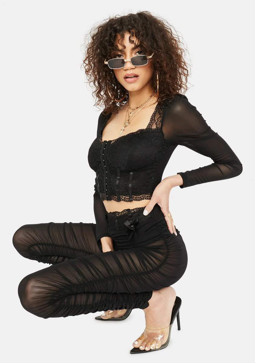 Hot Rock N Roll Lace Mesh Leggings Set - Image 2