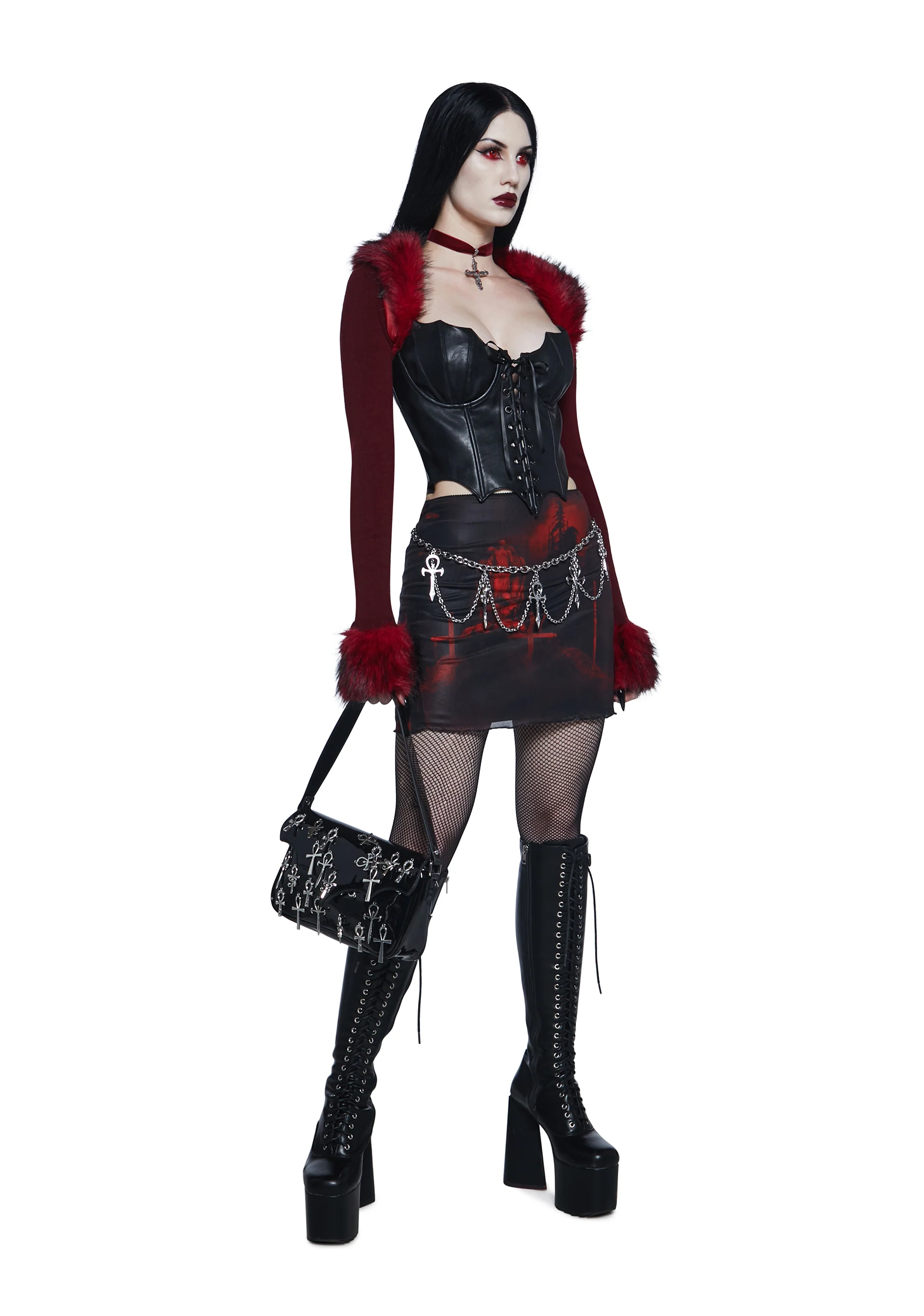House Of Horrors Mesh Mini Skirt - Image 2