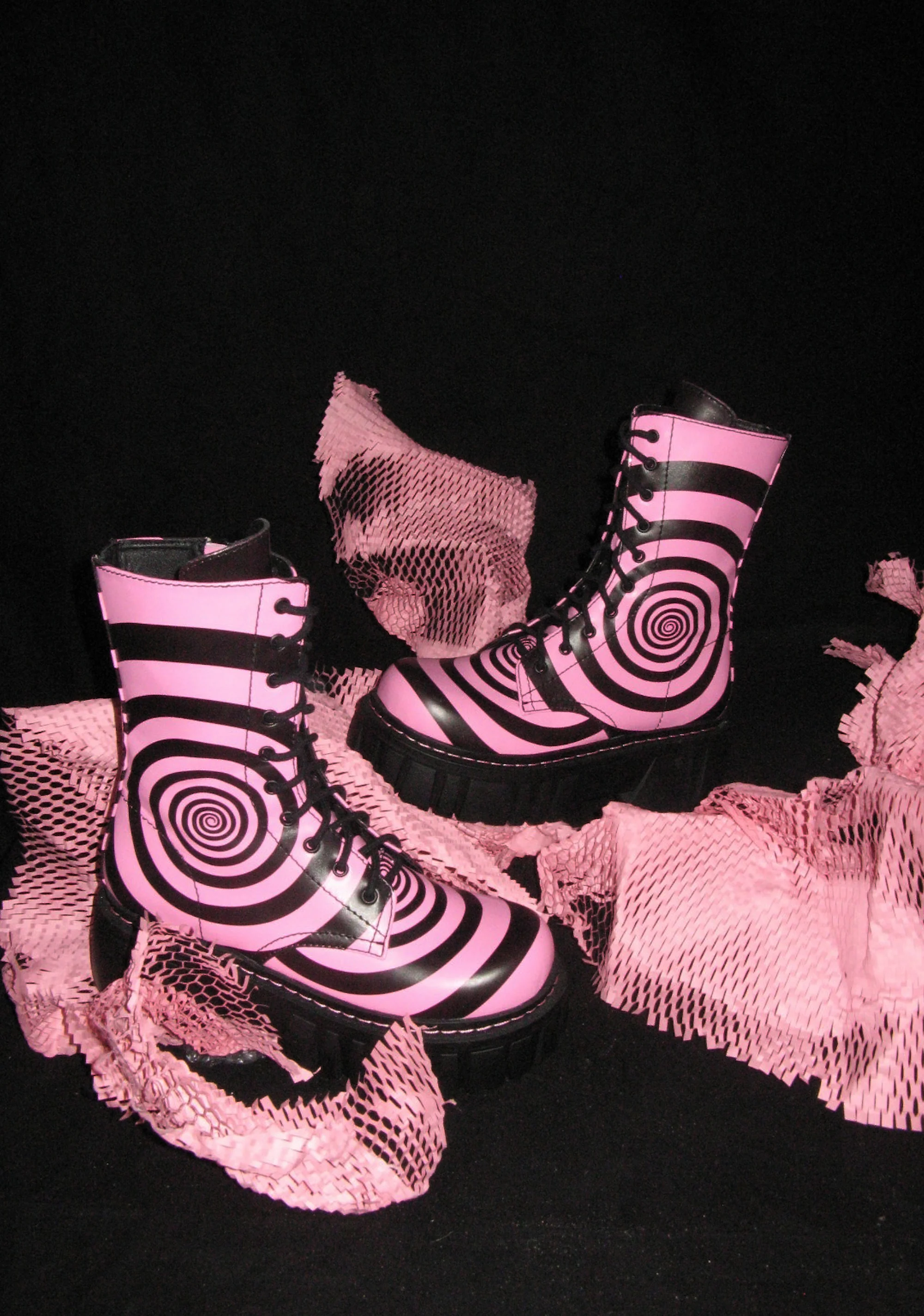 How Sweet It Is Combat Boots - Black/Pink - Image 6