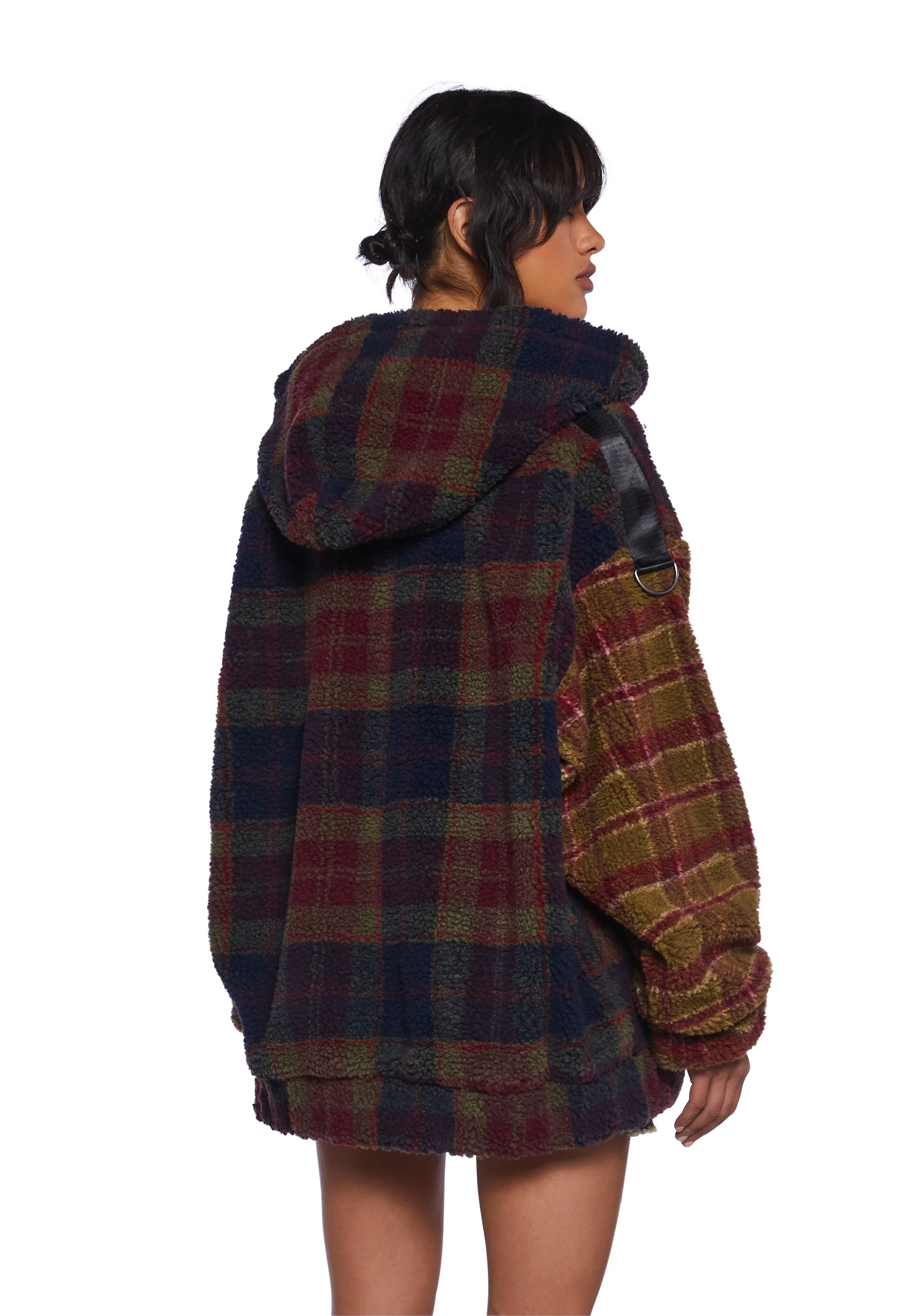 I Don’t Care Hooded Sherpa Jacket - Image 4
