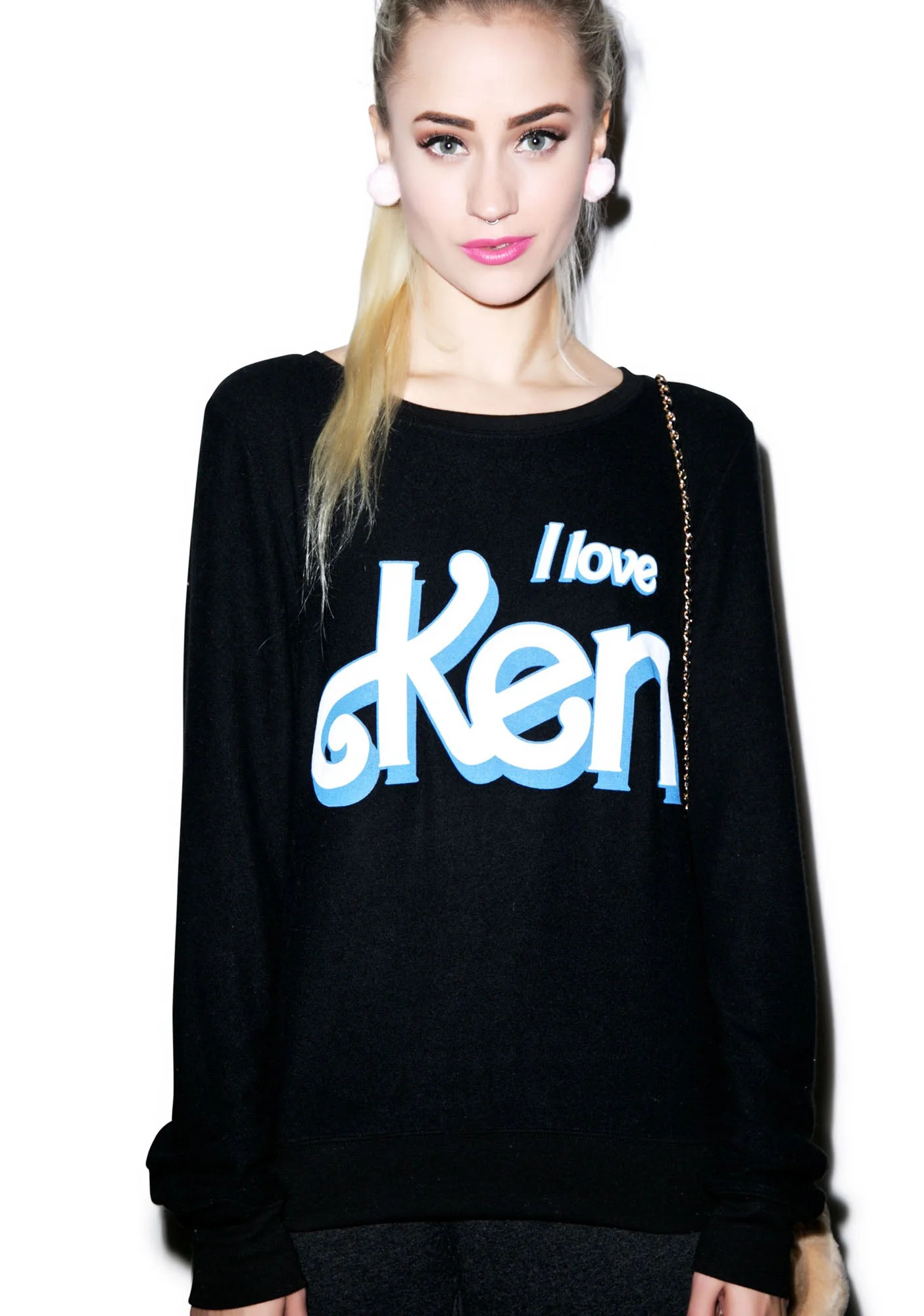 I Love Ken Baggy Beach Jumper - Dark Pink - Image 3