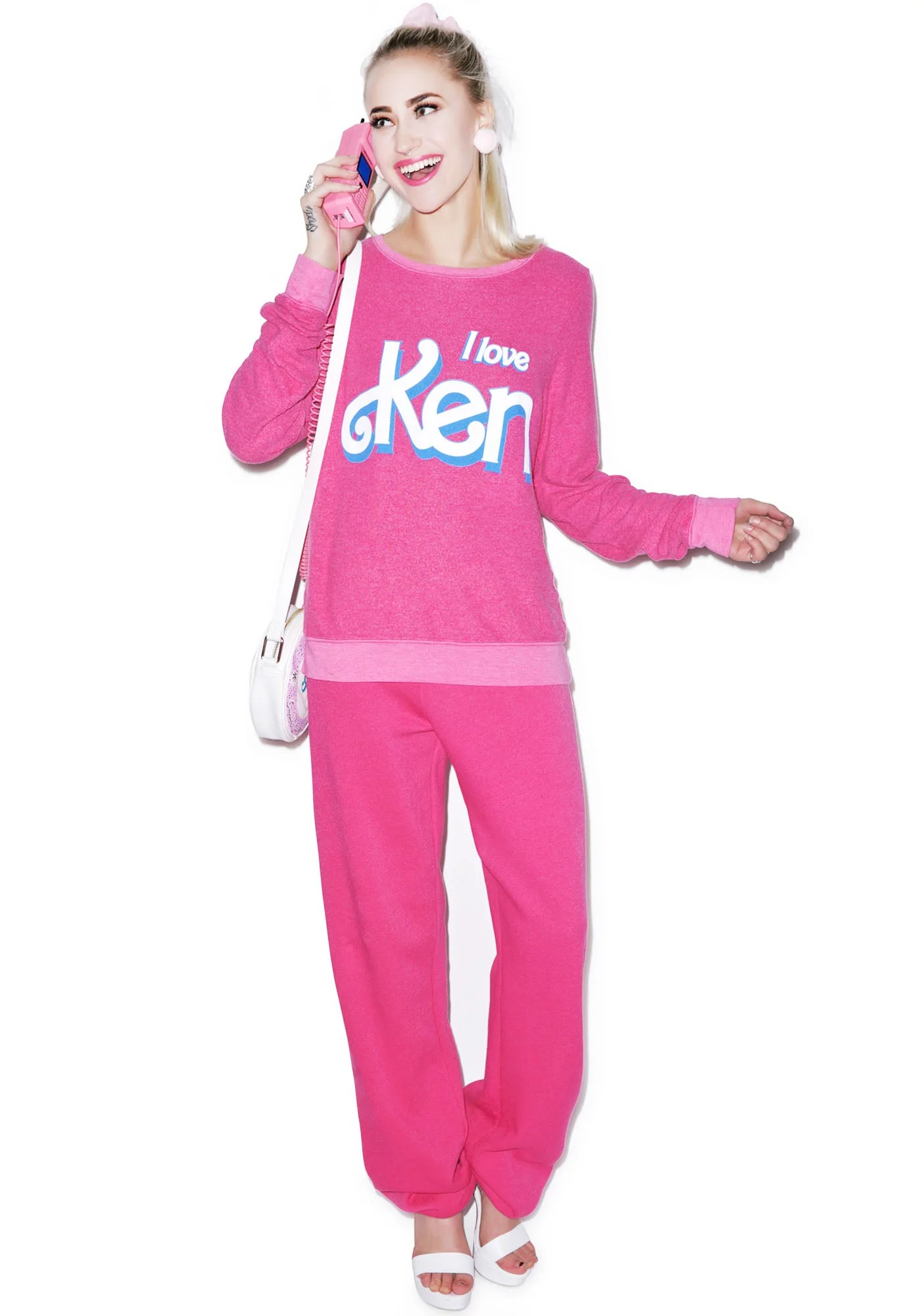 I Love Ken Baggy Beach Jumper - Dark Pink - Image 6