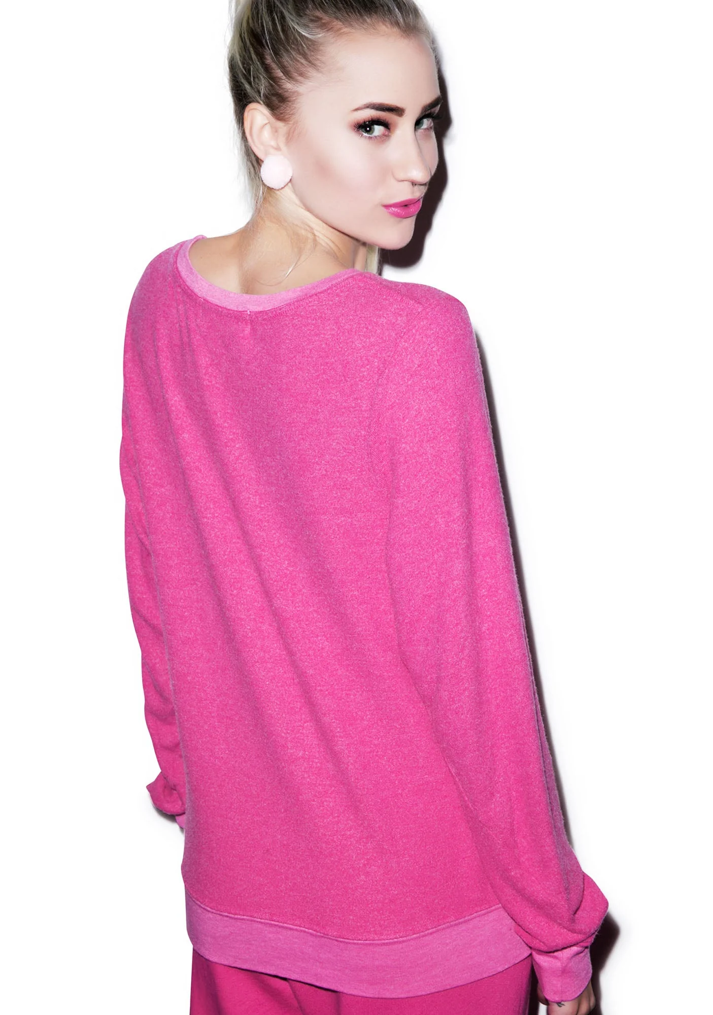 I Love Ken Baggy Beach Jumper - Dark Pink - Image 7