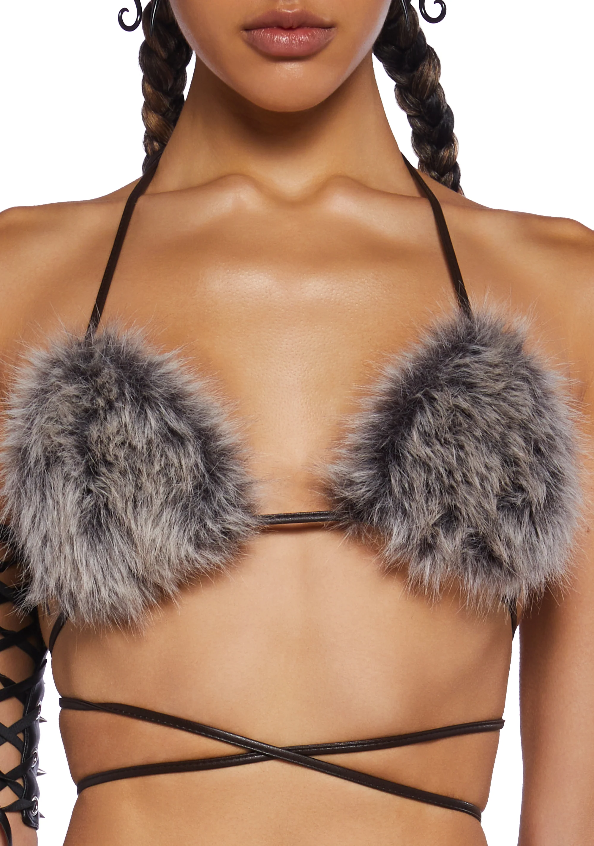 Icy Revival Faux Fur Top - Brown - Image 5