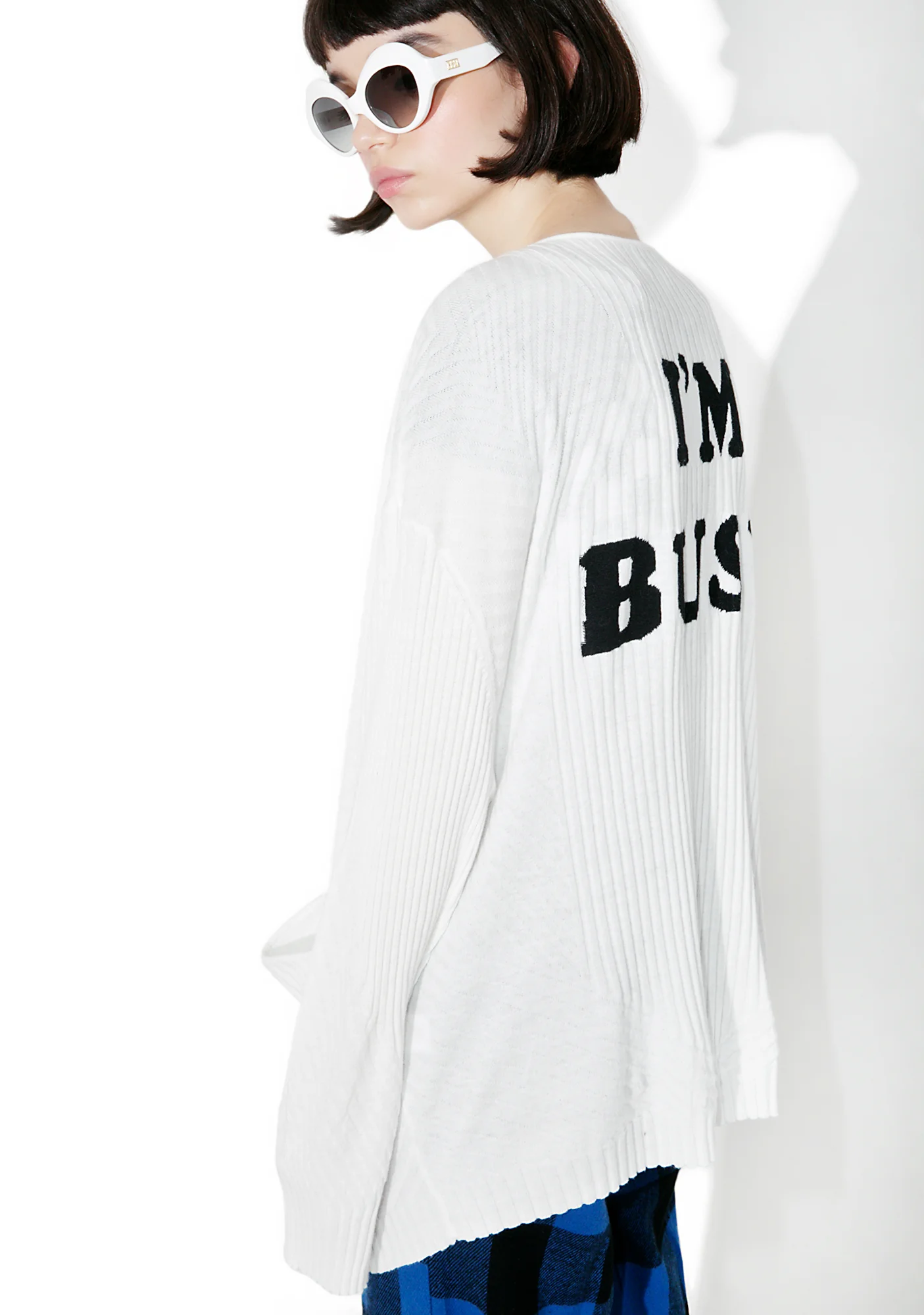 I'm Busy Micro Cashmere Blend Cardigan - Image 4