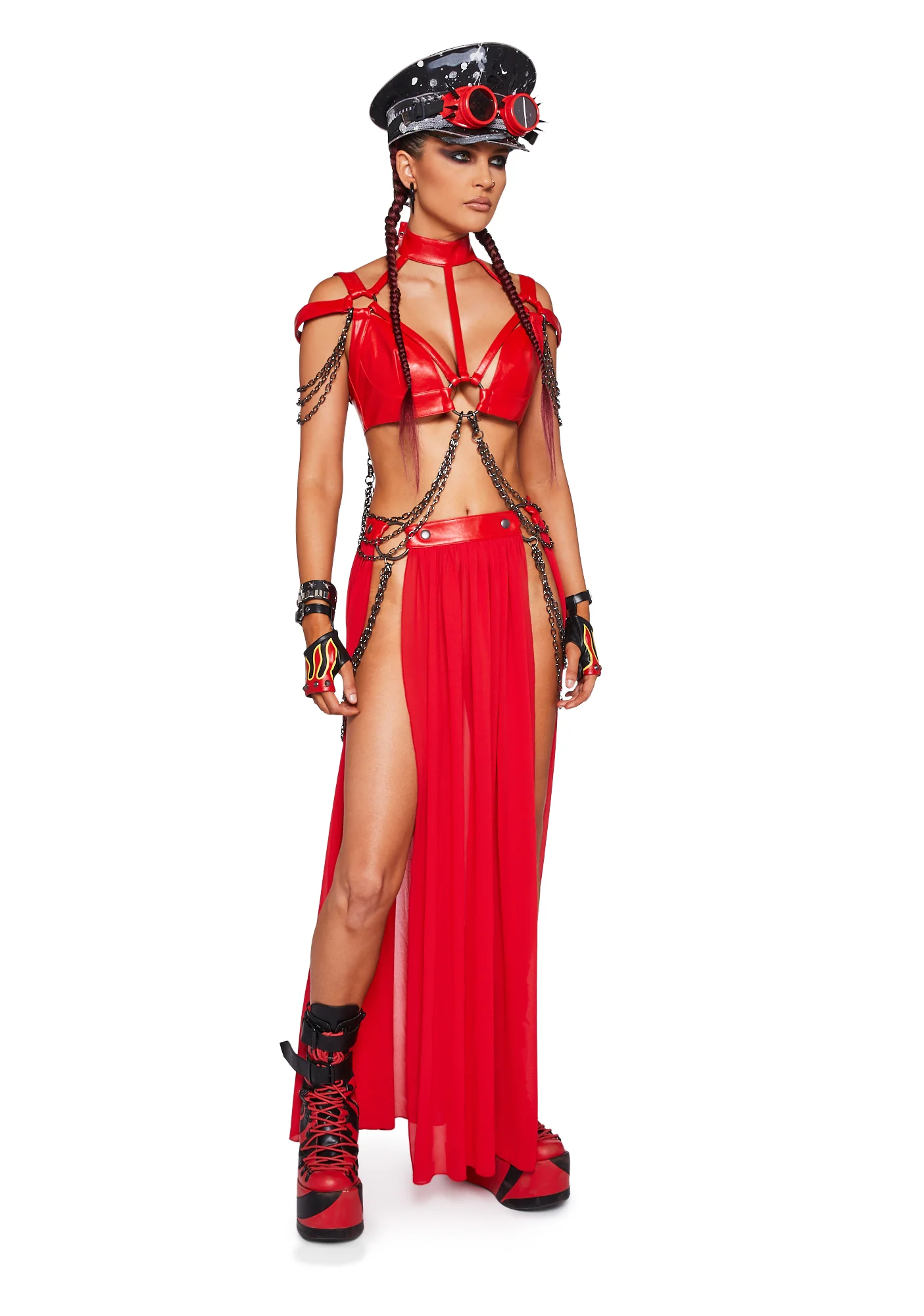 Immersed In Magic Harness Top - Red - Image 2