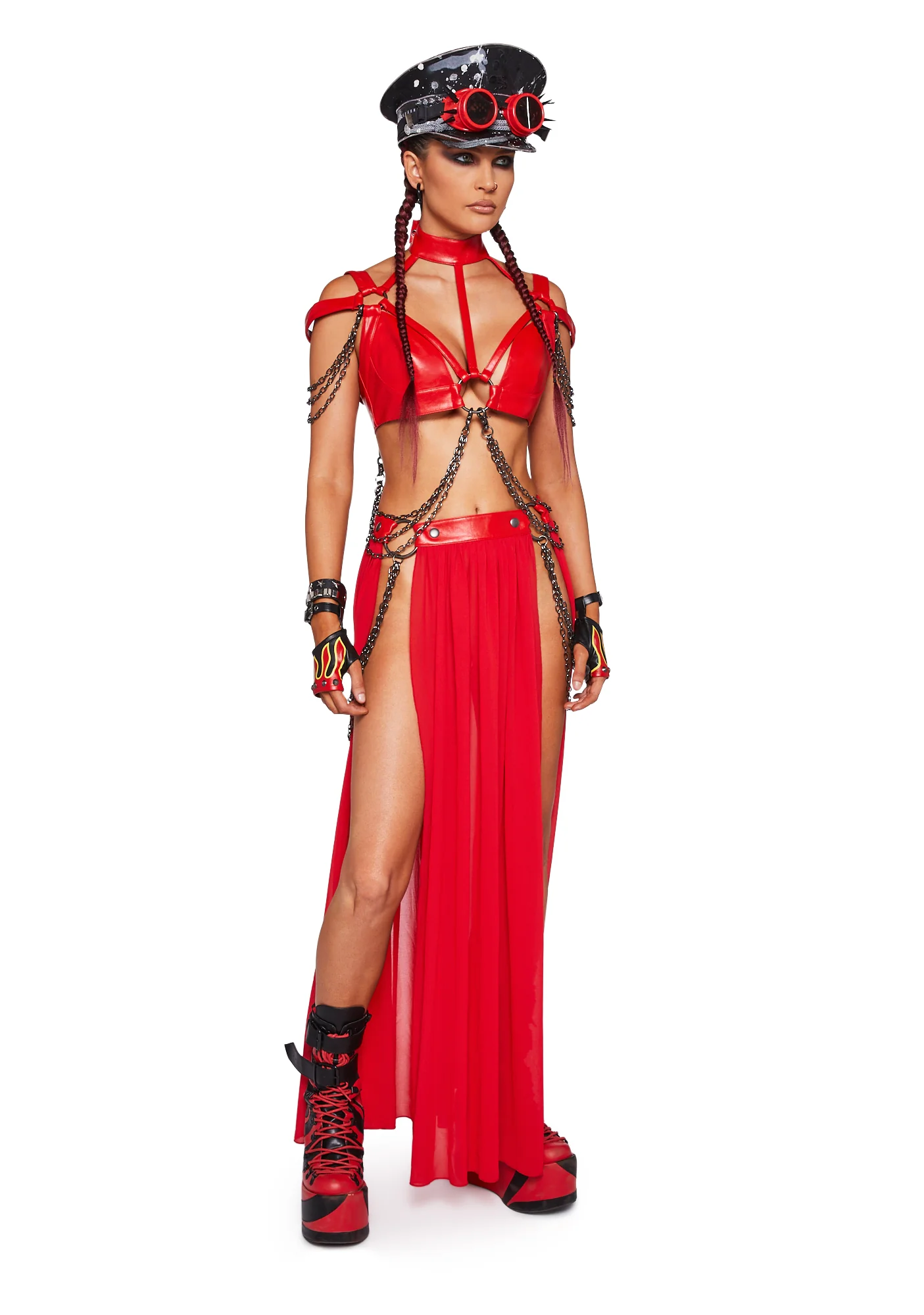 Immersed In Magic Maxi Skirt - Red - Image 2
