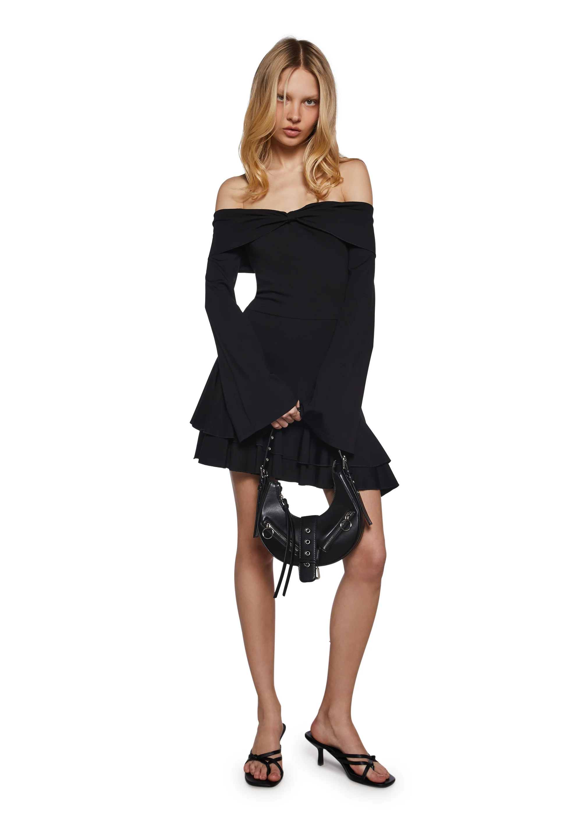 In Her Element Off The Shoulder Dress - Black - Image 2