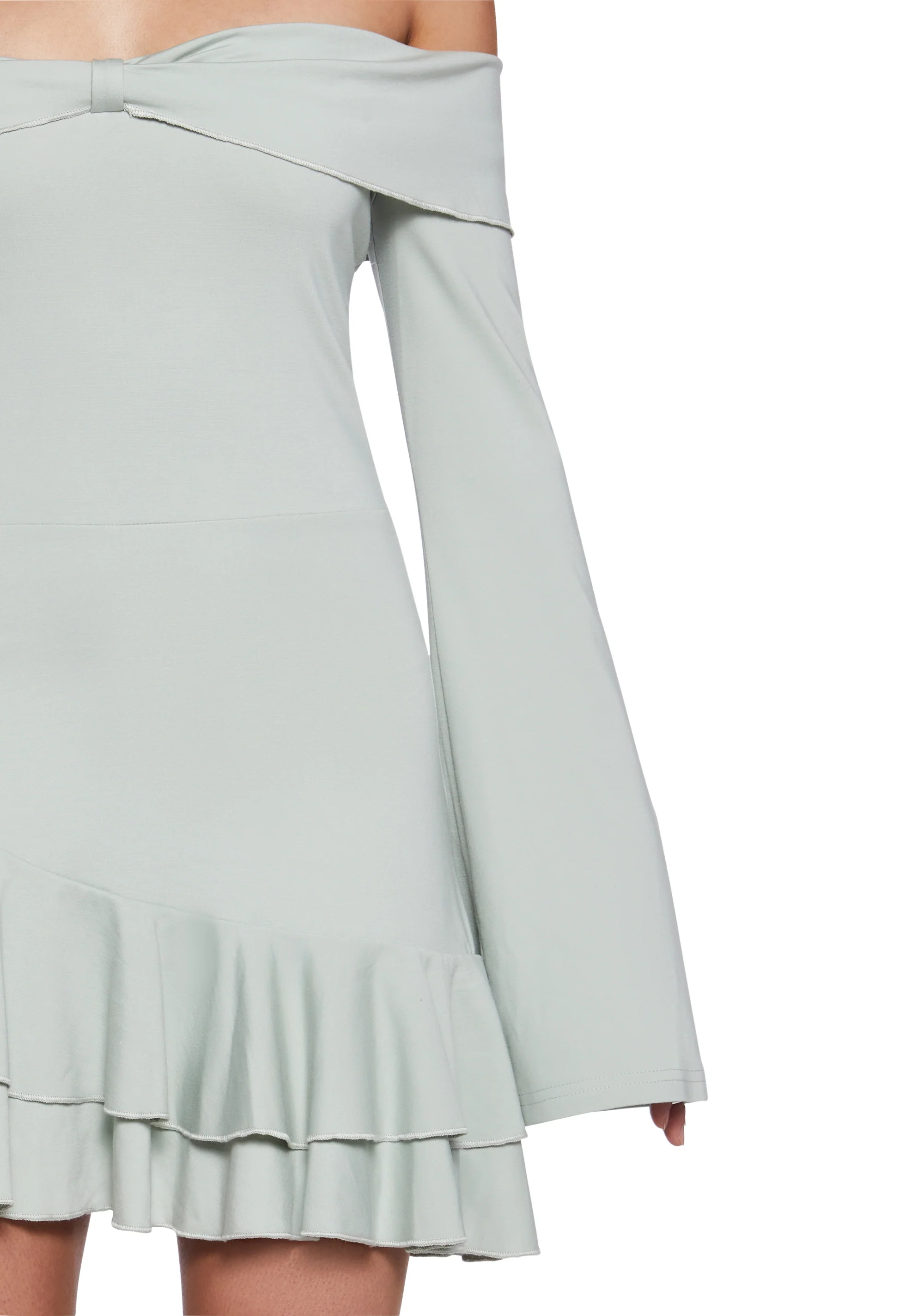 In Her Element Off The Shoulder Dress - Green - Image 5