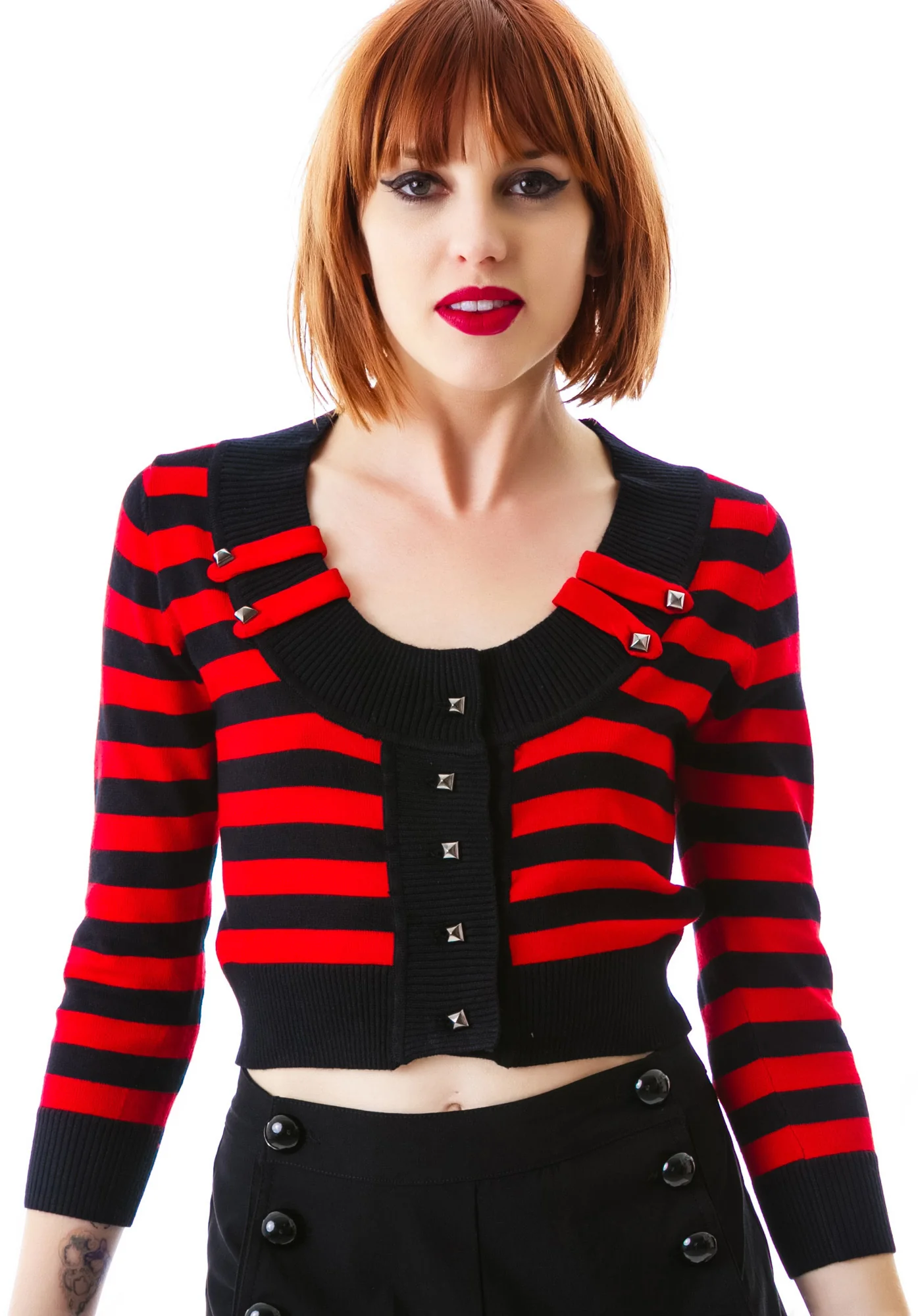 In The Moment Crop Striped Cardigan - Image 4