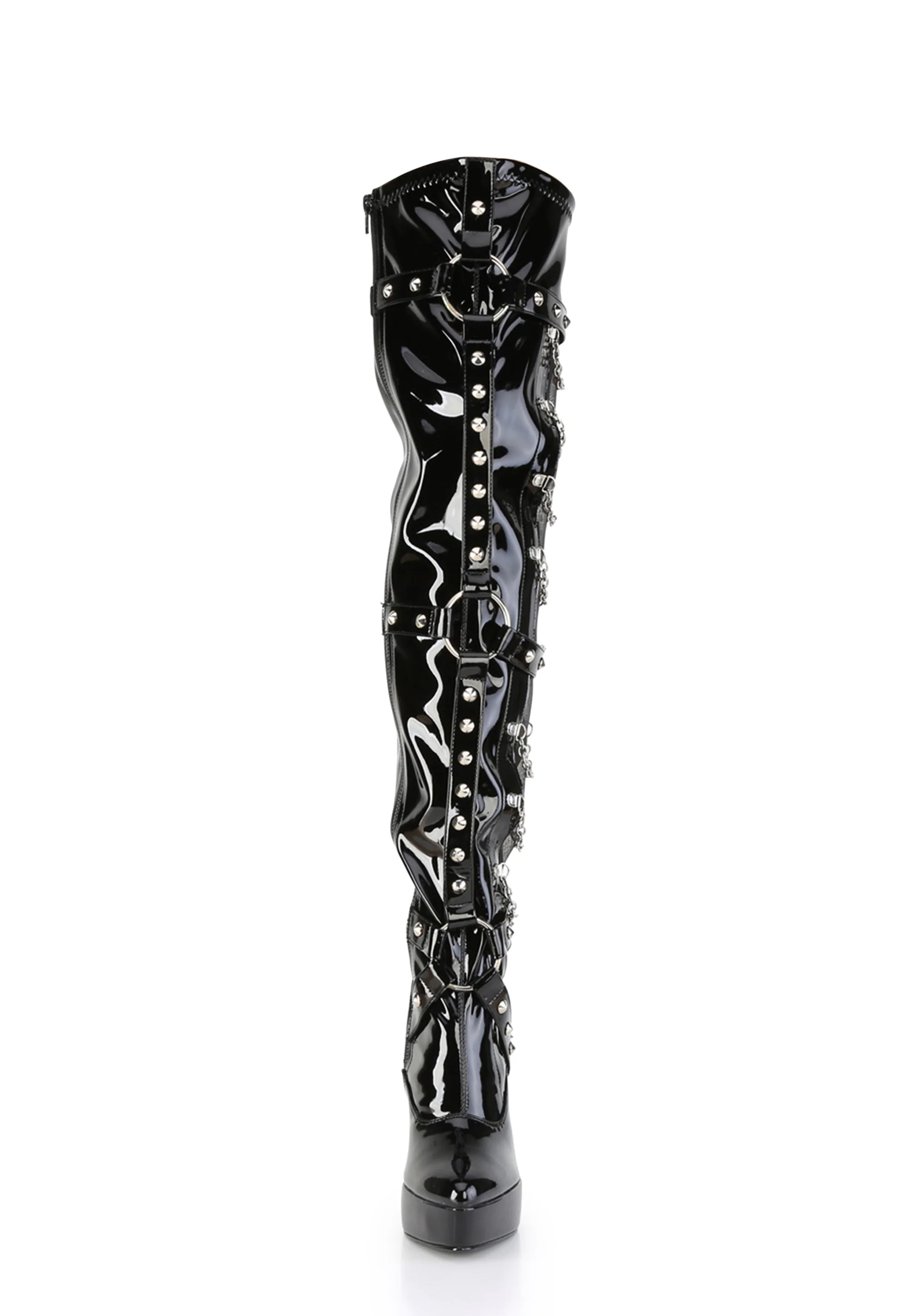 Indulge-3026 Platform Thigh High Boots-Black - Image 2