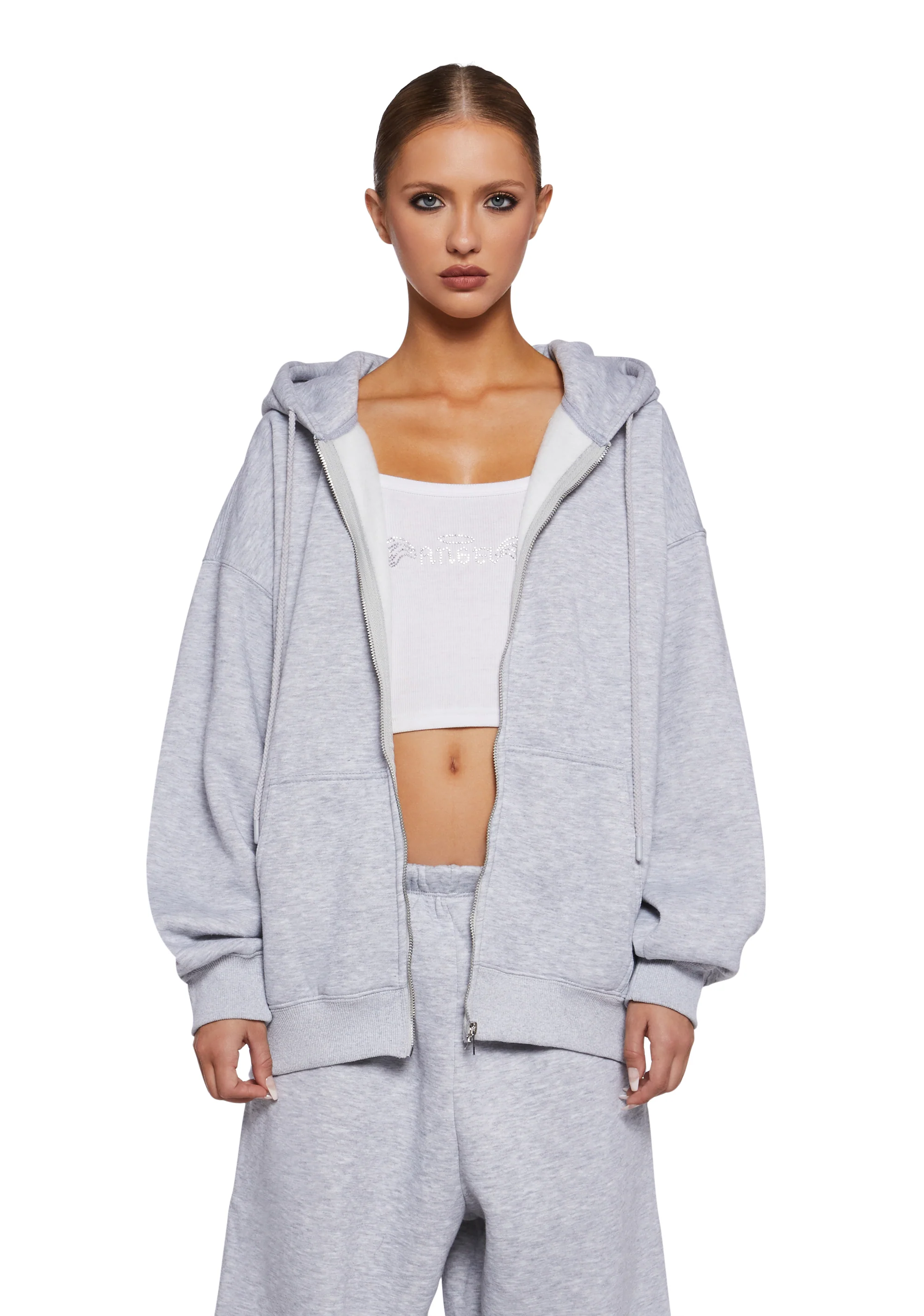 Indulge Me Zip-Up Hoodie - Gray