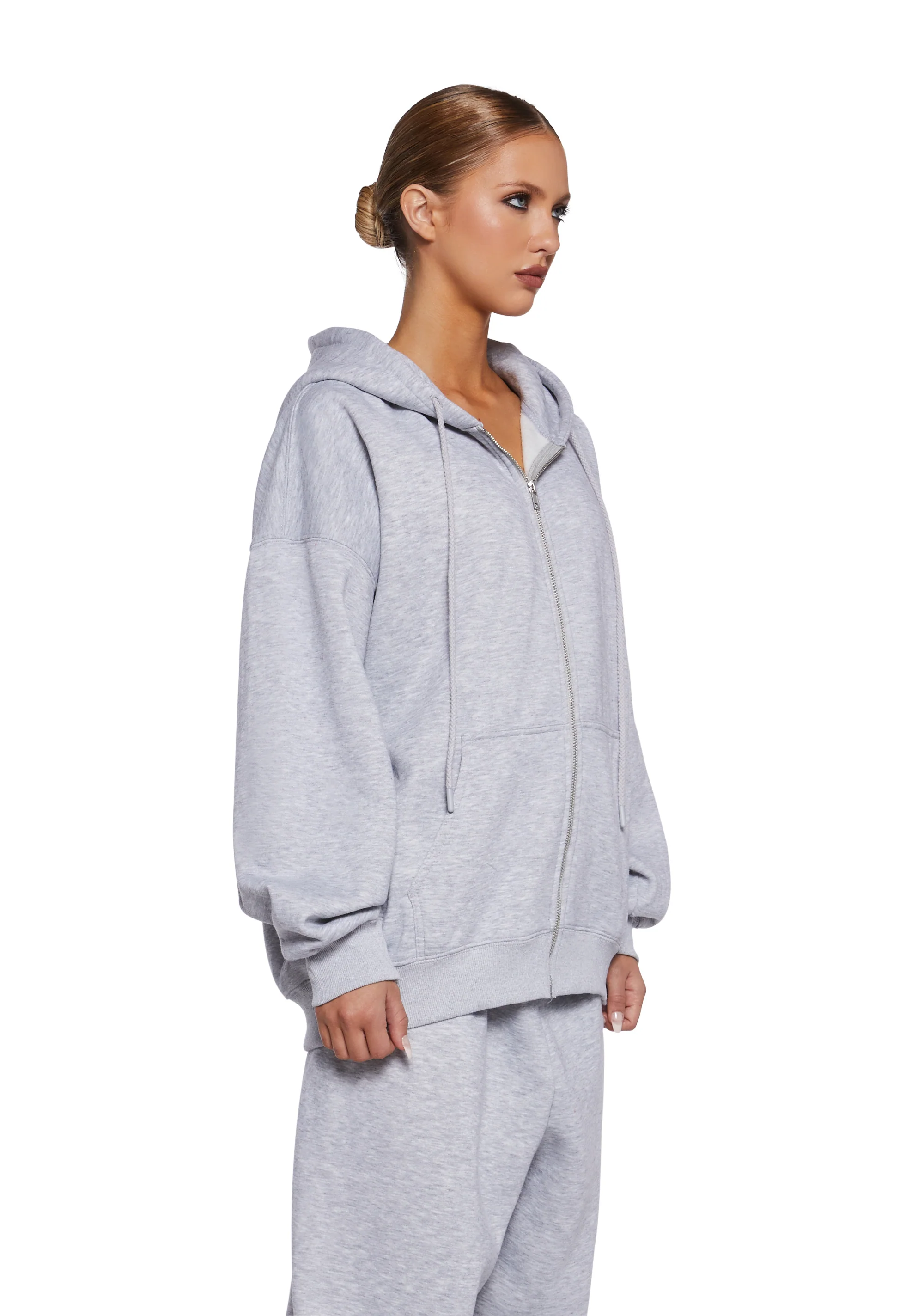 Indulge Me Zip-Up Hoodie - Gray - Image 3