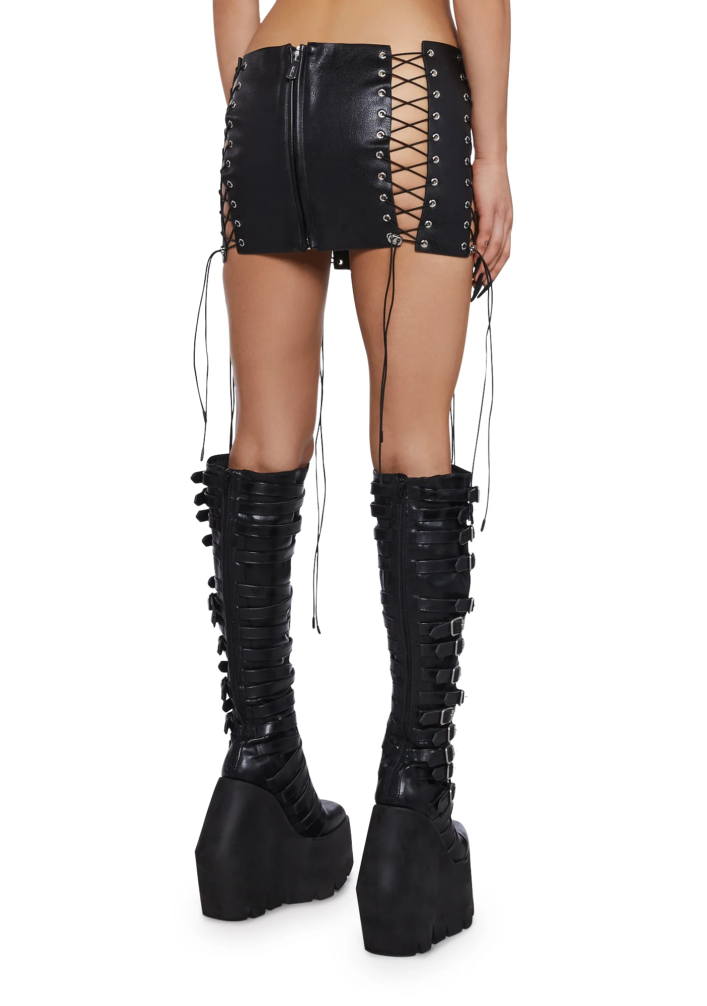 Inferno Lace-Up Mini Skirt - Image 4