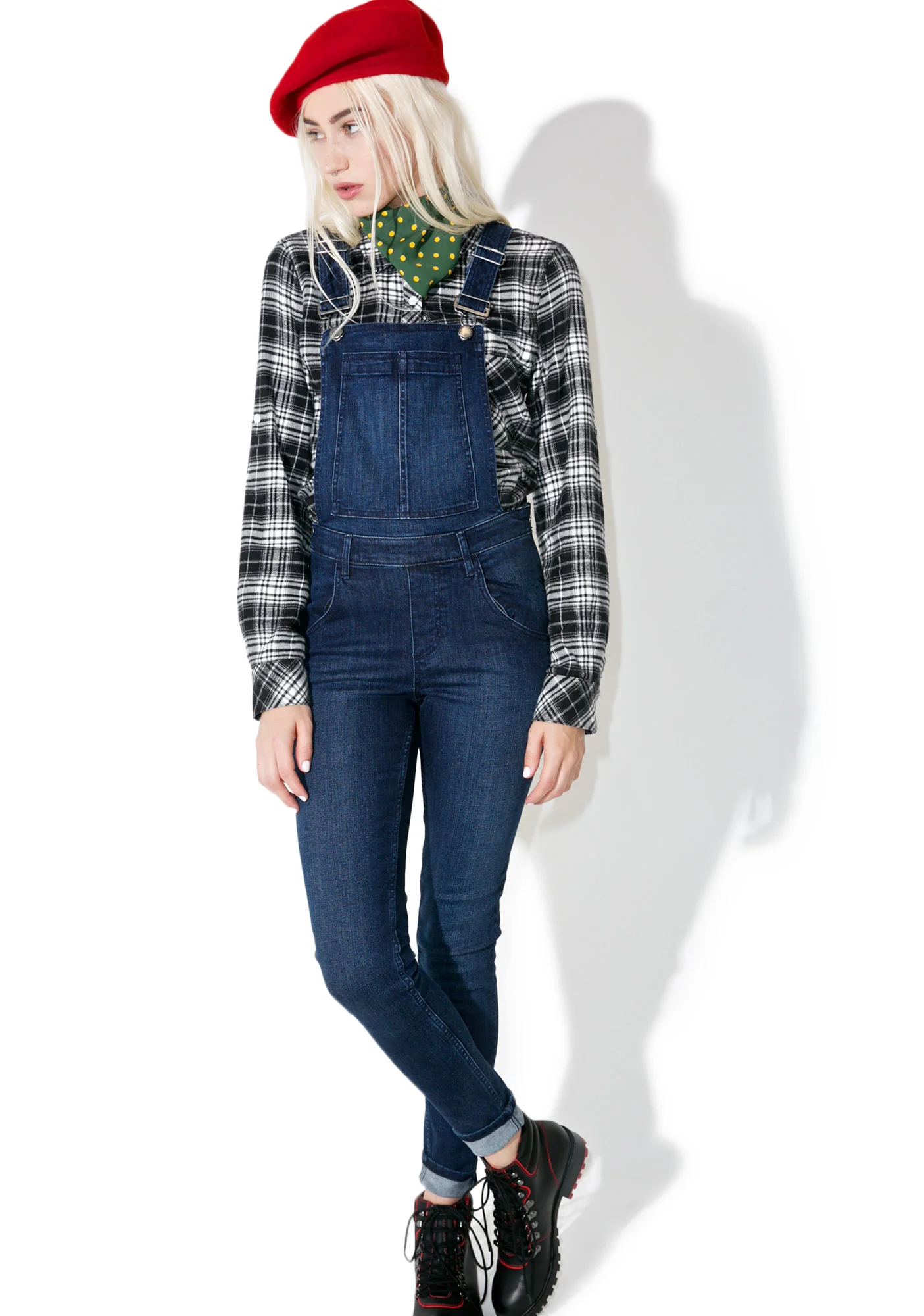 Ink Blue Skinny Dungarees - Image 2