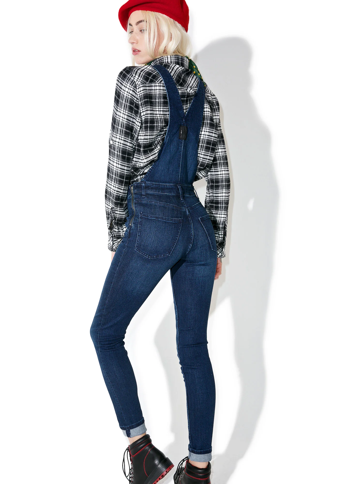 Ink Blue Skinny Dungarees - Image 5