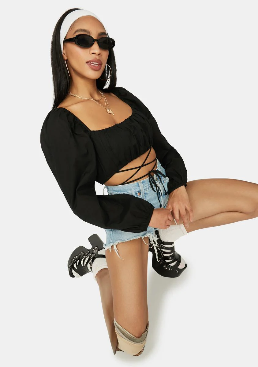 Ink Charismatic Cheer Puff Crop Top - Image 2