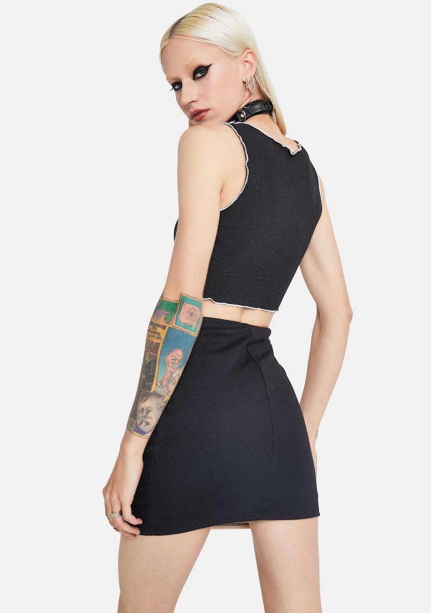 Ink Mad Moods Colorblock Mini Skirt - Image 4