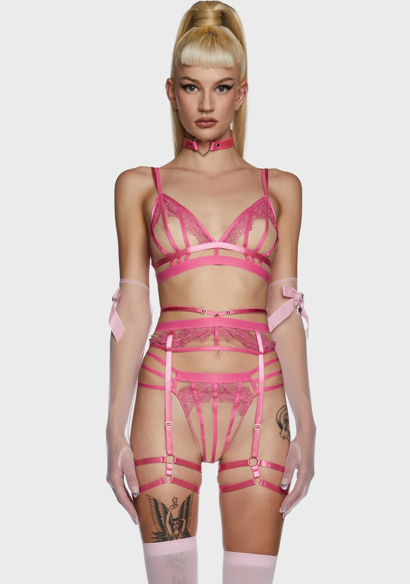 Intimate Nature Mesh Gloves - Pink - Image 2