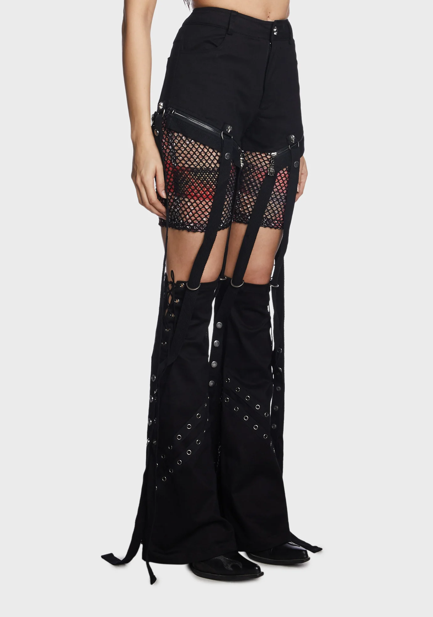 Irregular Flared Detachable Trousers - Image 4