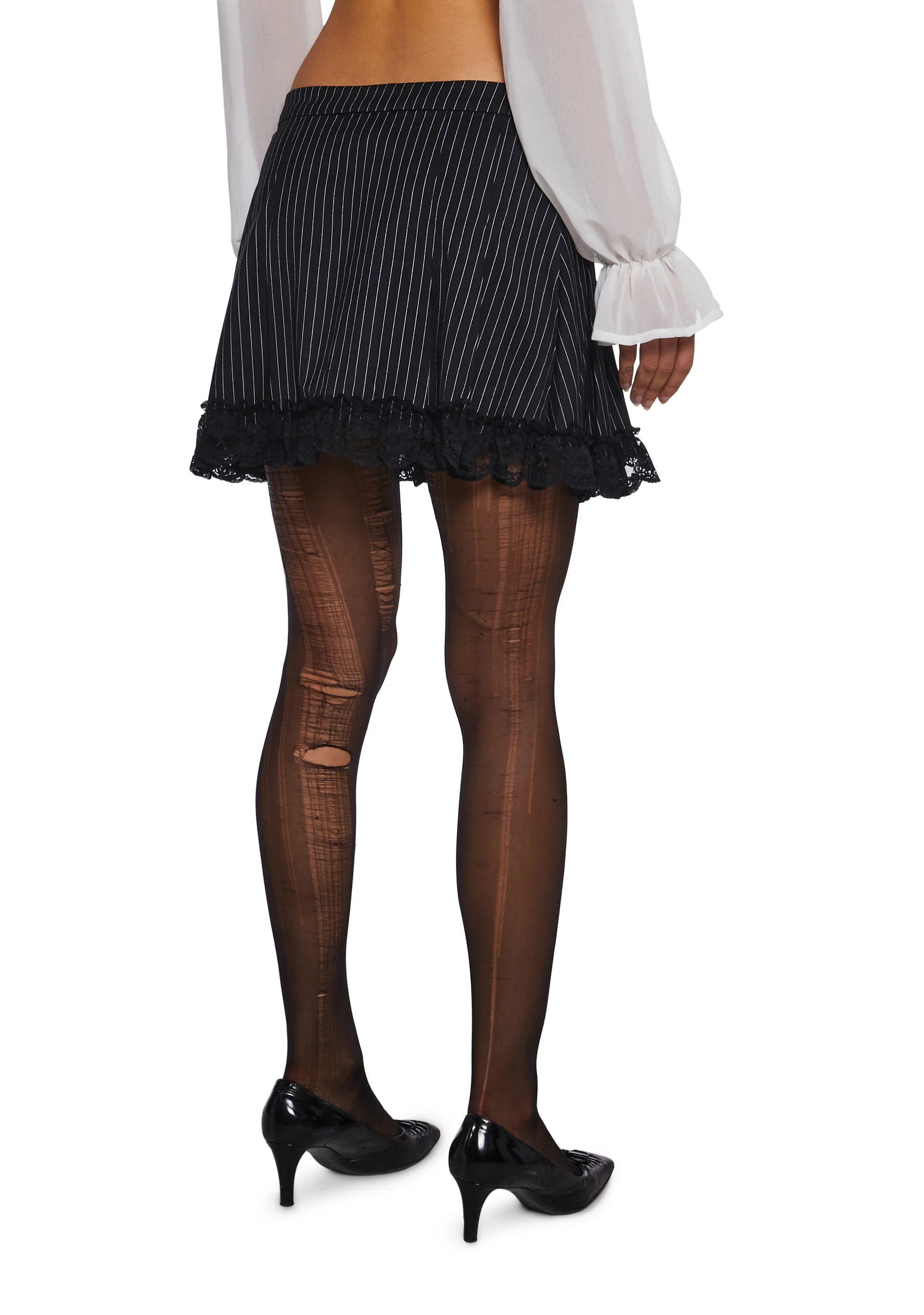 It’s Been Real Pinstripe Mini Skirt - Image 3