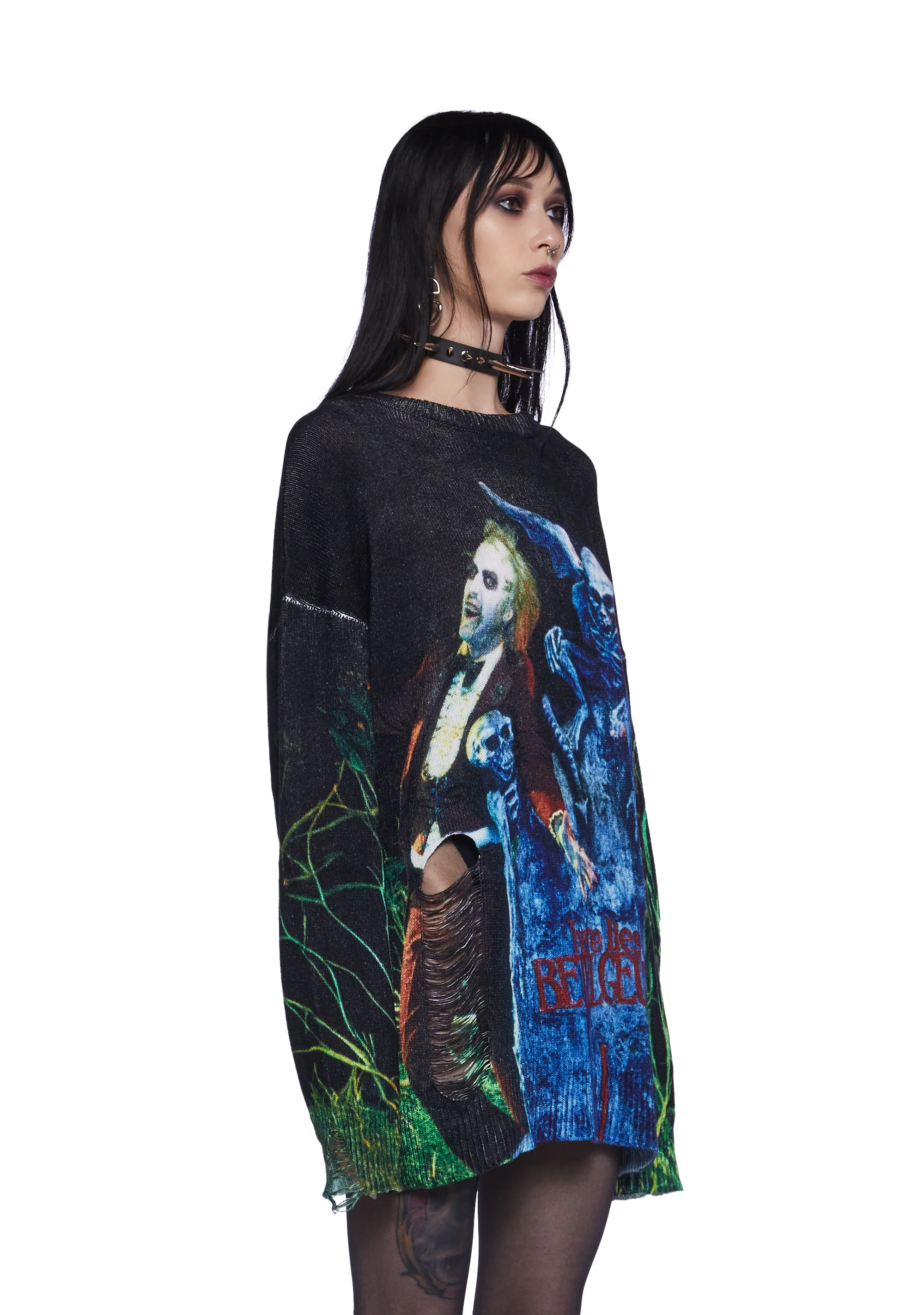 It’s Showtime Distressed Sweater - Image 3