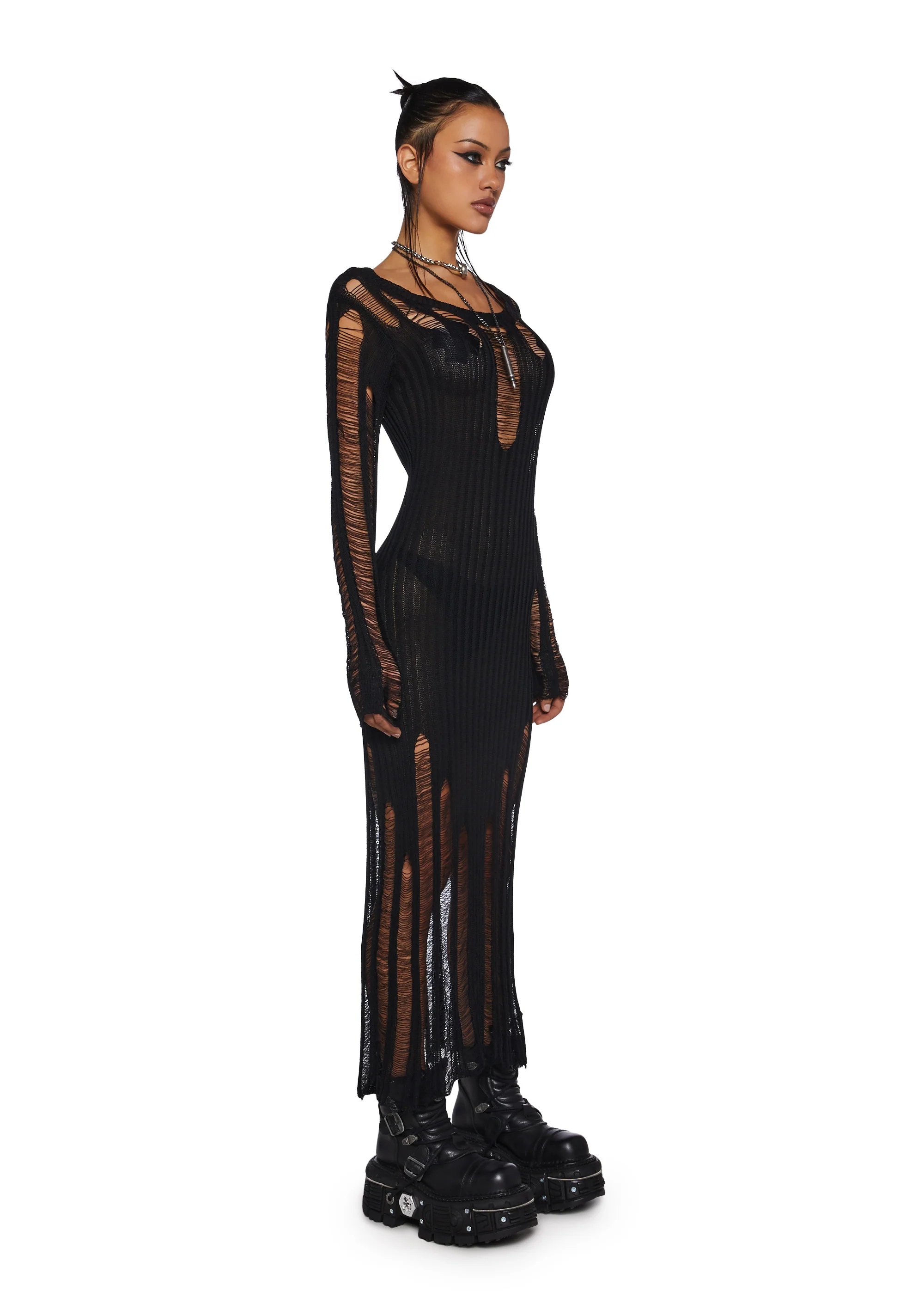 It’s Under Control Shredded Maxi Dress - Image 3