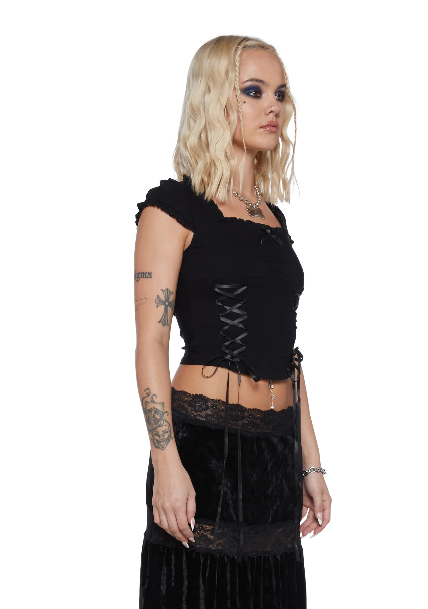 It's Over Lace Up Top - Image 3