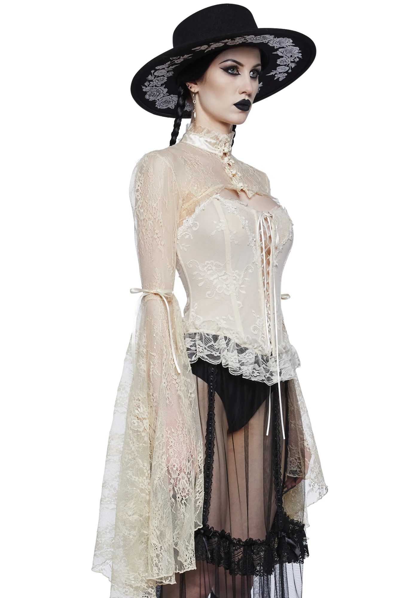 Ivory Dusk Before Dawn Lace Shrug - Image 3