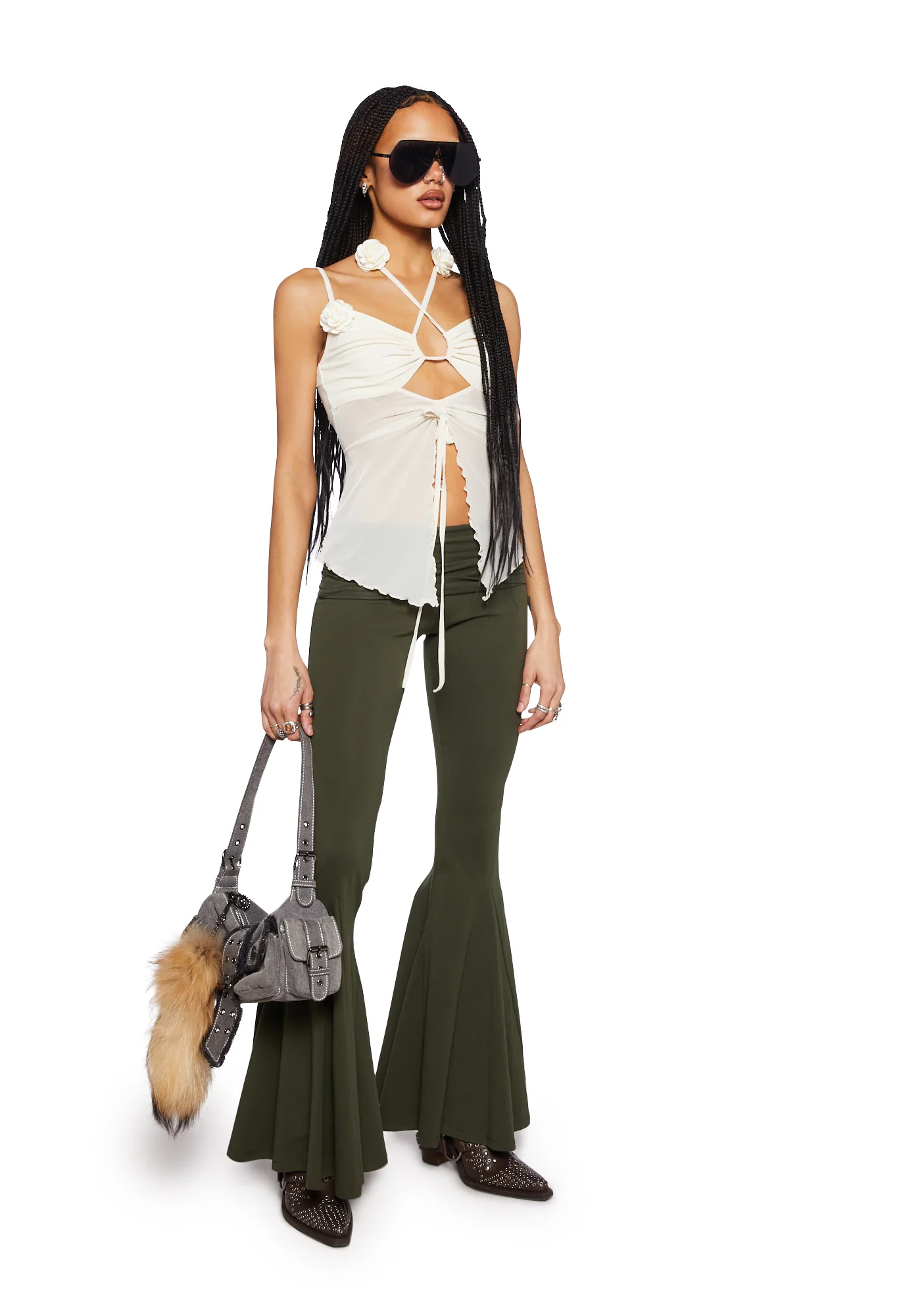 Posh Petals Halter Top- White - Image 2