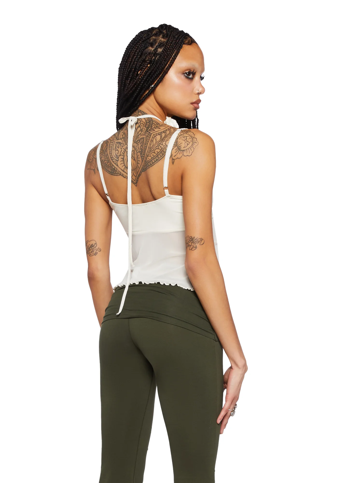 Posh Petals Halter Top- White - Image 9