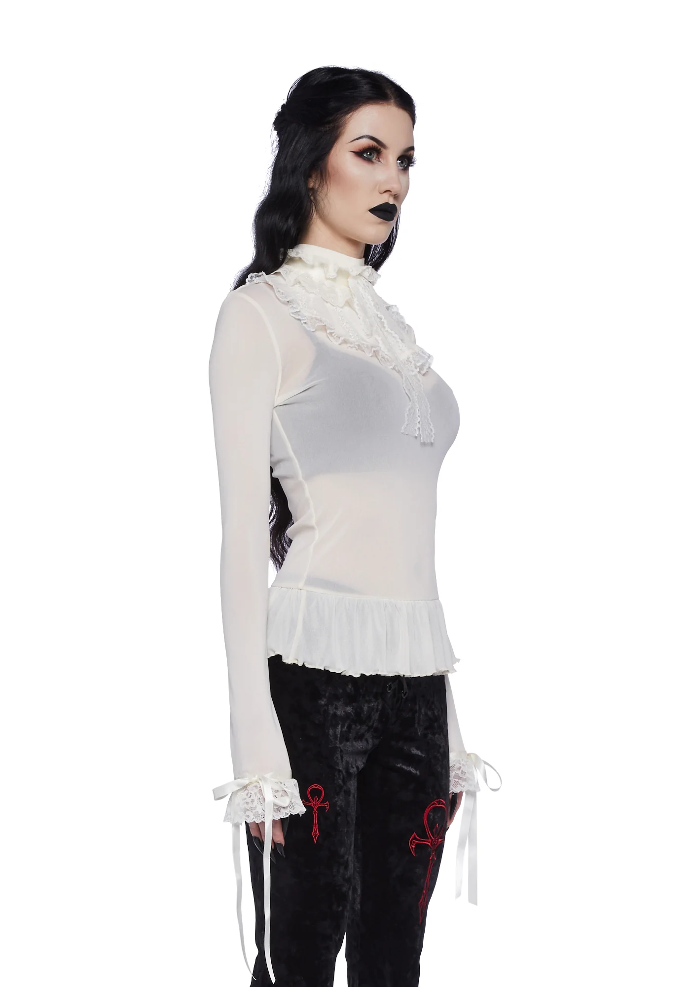 Obsession Within Long Sleeve Top - White - Image 3