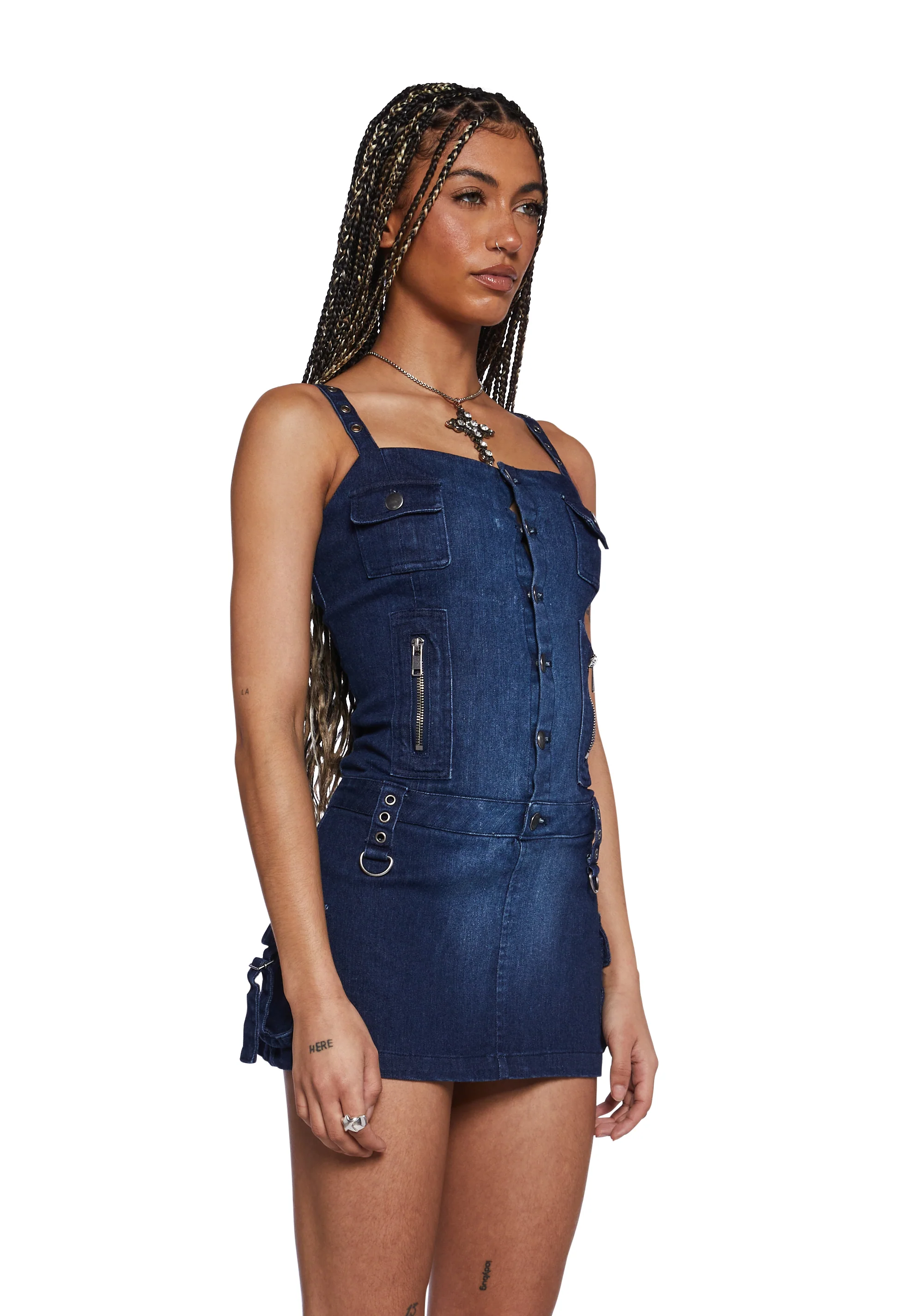 Jaqueline Denim Bodycon Dress - Image 3