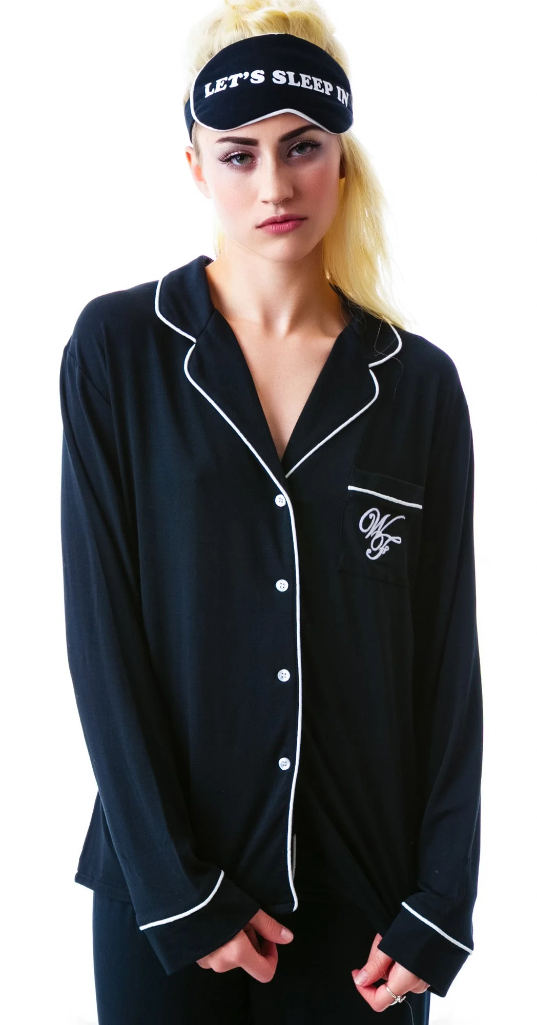 Je T'aime Classic PJ Set - Black - Image 9