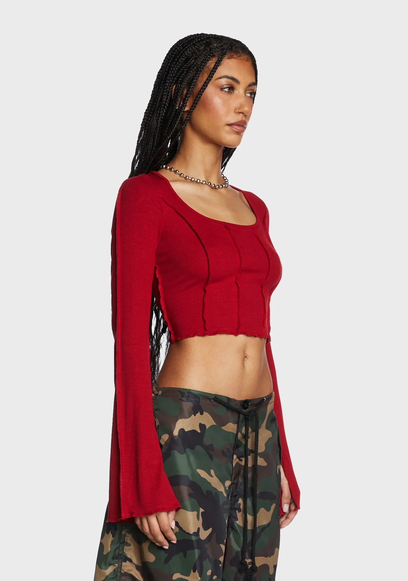 Journal Entries Long Sleeve Top - Red - Image 4